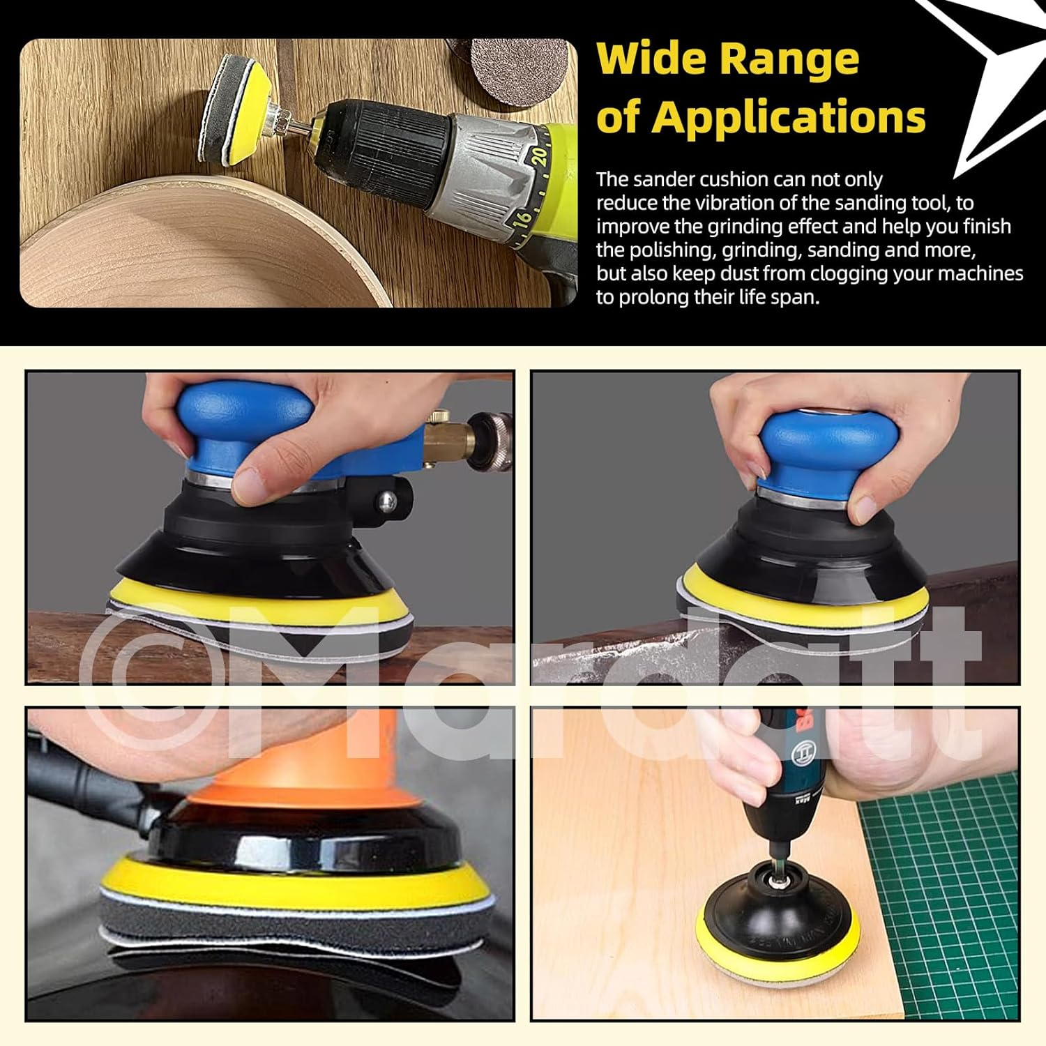 5Pc 3" Foam Buffering Pad Soft Density Interface Pad Hook & Loop Protection Cushion Sponge Buffering Backing Pad Polishing Pad for Uniform Sanding image number 6