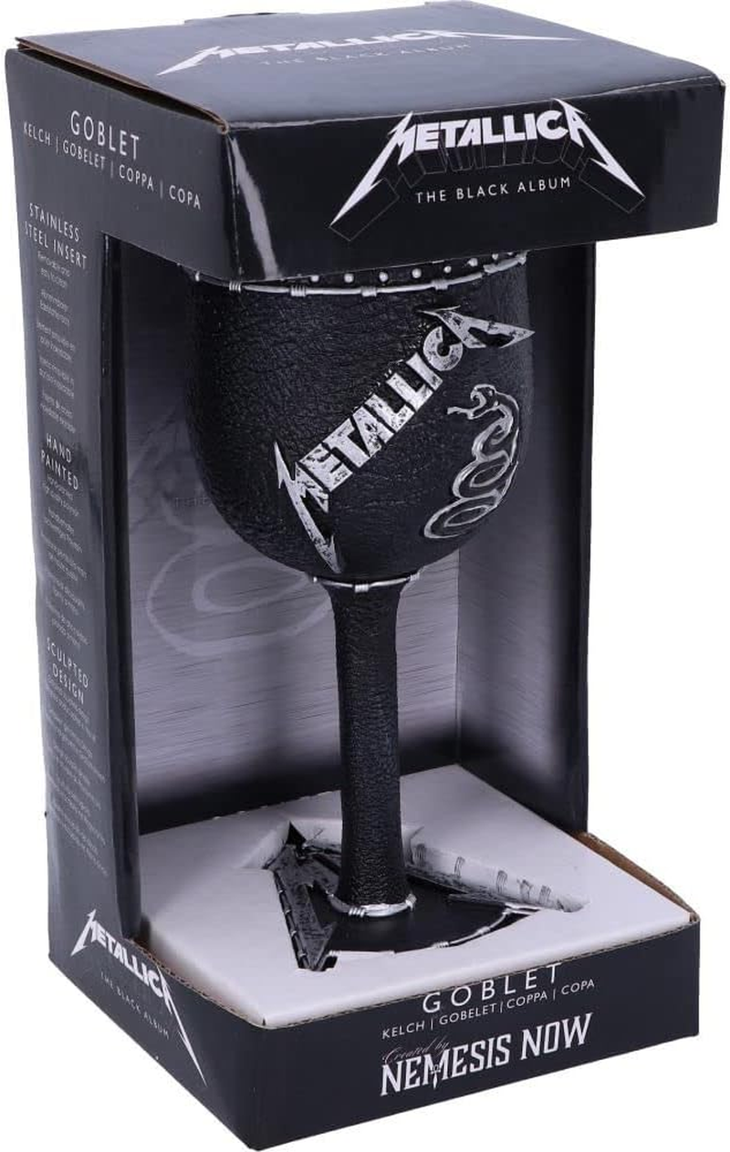 Metallica Nemesis Now B5222R0 Officially Licensed Black Album Goblet Wine Glass, 18Cm image number 4