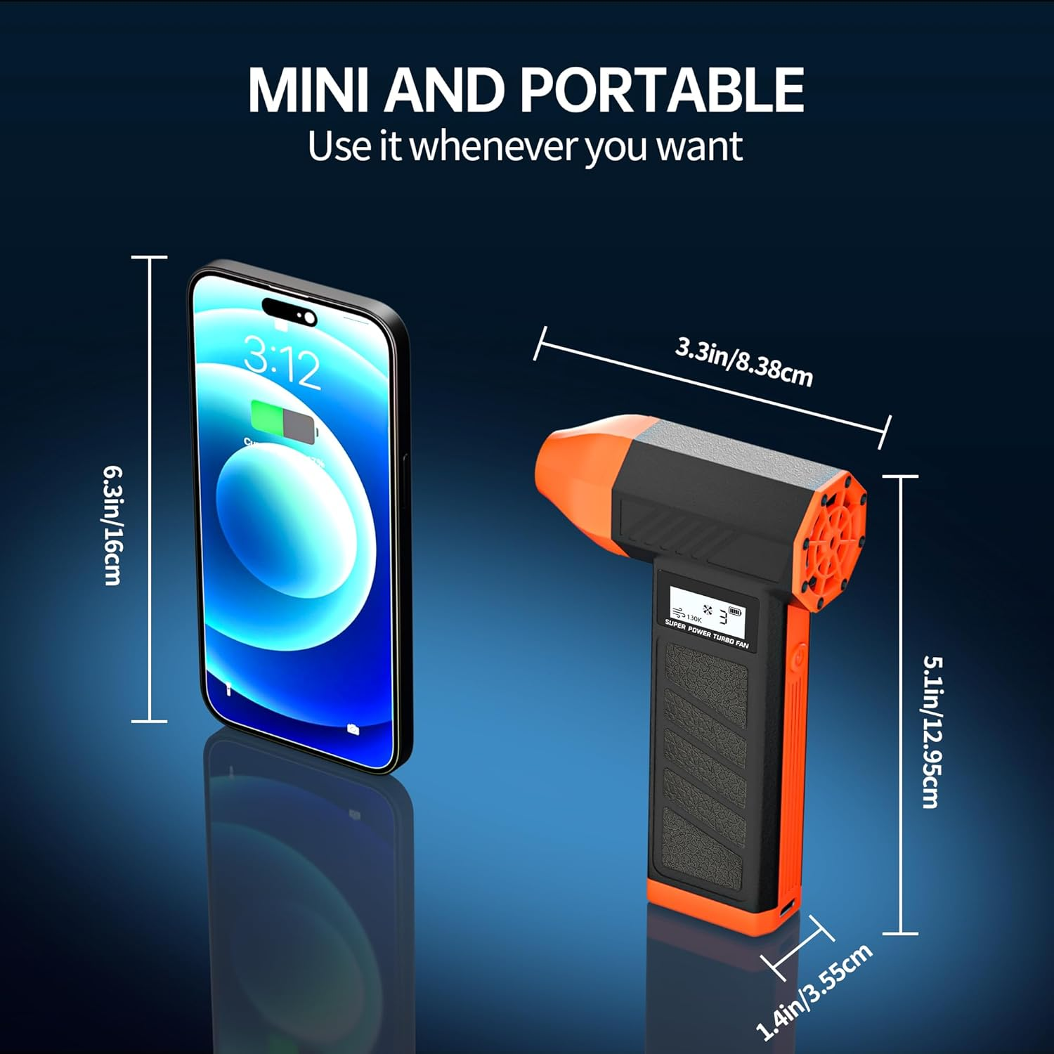 Electric Compressed Air Duster,130,000 RPM Compressed Air Duster Alternative,Rechargeable Air Can Duster for Computer,Car,Campfire,Outdoor & Home Cleaning with LED Screen & 4 Speeds