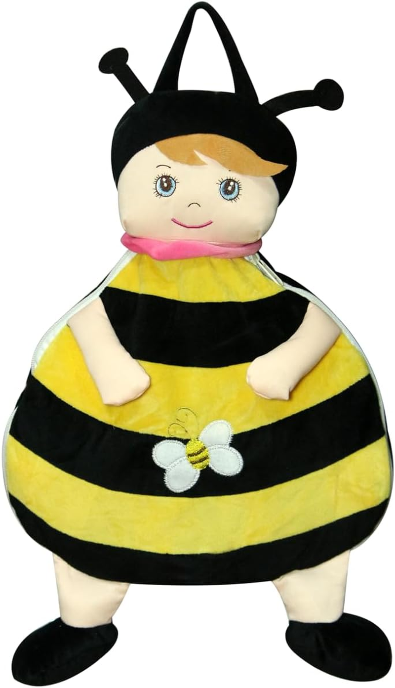 Garden of Arts Houses Soft Buddies Bumble Bee Portable Foldable Soft Blanket Folds into Cushion with Zipper Ideal for Car and Home for Kids and Baby- Set of 1 image number 1