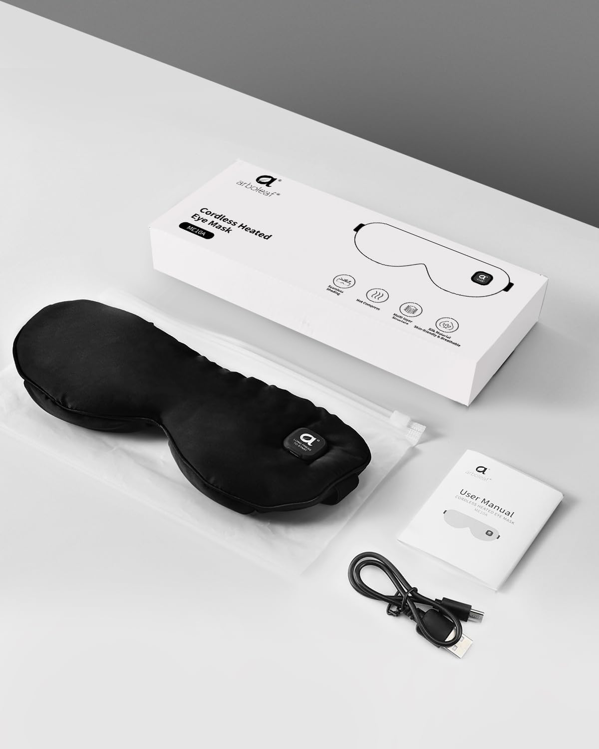 Arboleaf Heated Eye Mask for Dry Eyes, Cordless Warm Compress for Blepharitis, Temperature Control, Washable Cover, 1000Mah Battery, USB-C Rechargeable, Gifts for Women Men image number 4