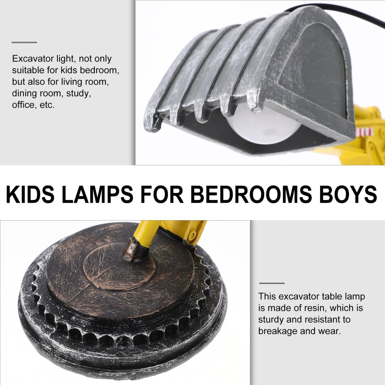 Housoutil Creative Digger Desk Lamp, Industrial Style Excavator Modelling Table Lamp, Reading Light Night Light for Home Bedroom Decoration image number 6