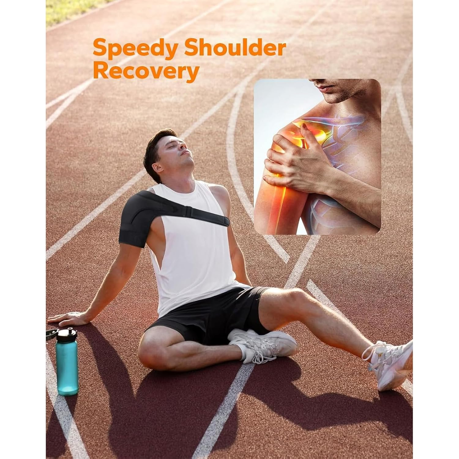 Adjustable Shoulder Brace Rotator Cuff Support Arm Sling for Pain Relief Compression Sleeve Fits Left and Right Shoulder Men Women Weidllys image number 2