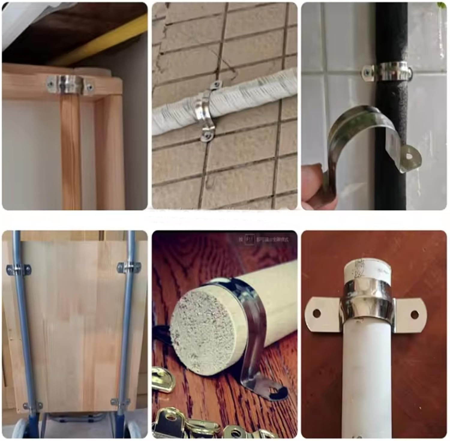 90Mm Pipe Strap Clamps, 10 Pcs 304 Stainless Steel Pipe Holder Brackets, Saddle U Shaped Tube Clips for Ducting Plumber Water Pipe image number 1