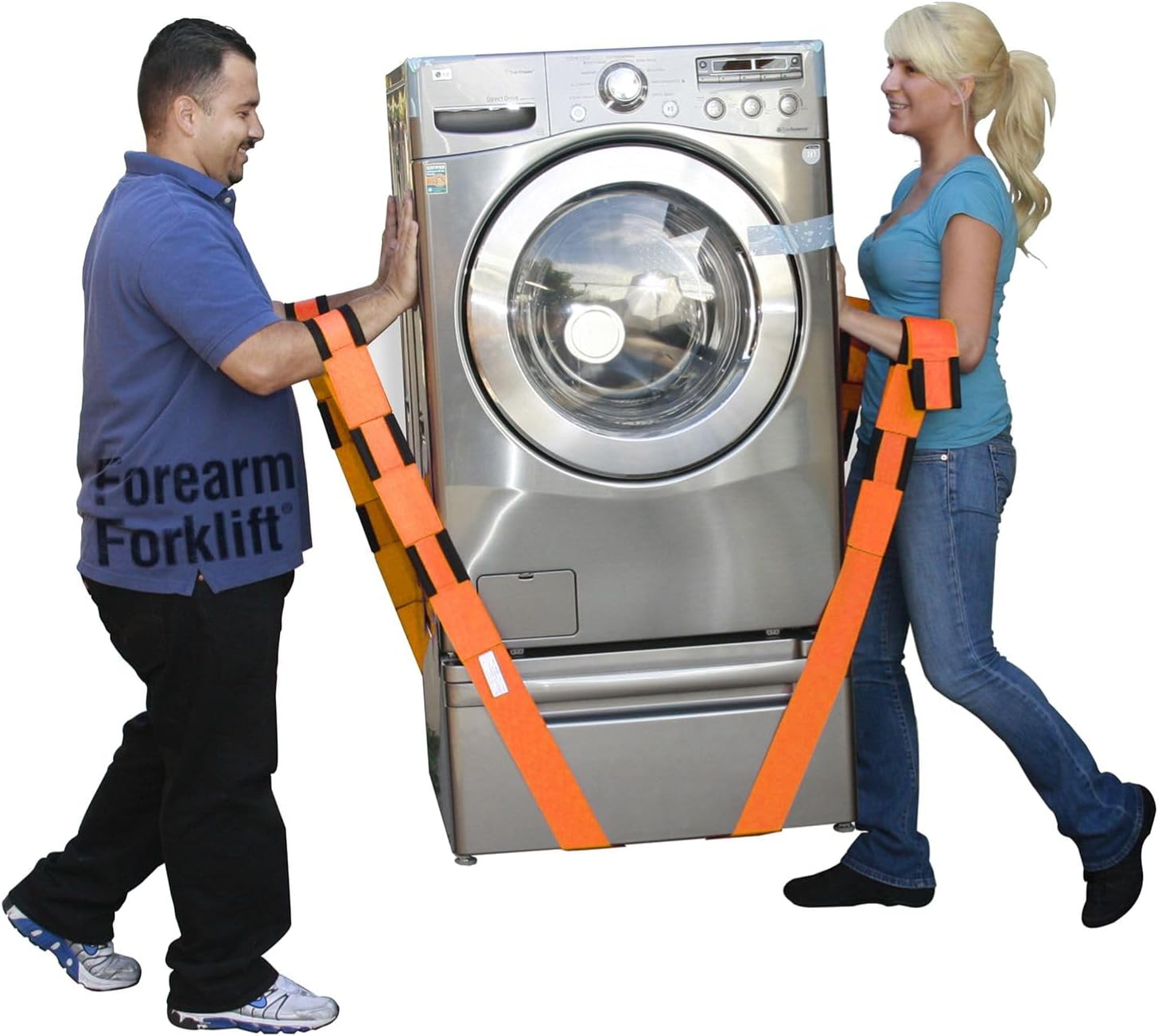 Forearm Forklift 2-Person Lifting and Moving Straps; Lift, Move and Carry Furniture, Appliances, Mattresses or Any Item up to 800 Lbs. Safely and Easily like a Pro, Orange image number 3