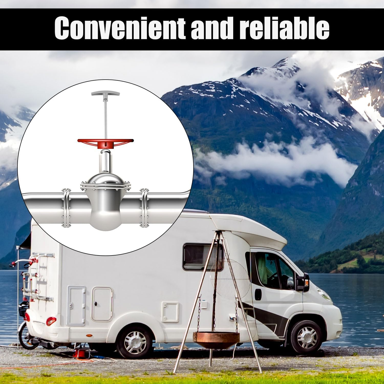 PEUTIER 2Pcs RV Waste Valve Extension Tube with Handle, 9In Long TX9HPB RV Sewer Dump Valve Extension Tube Kit, RV Water Tank Drain Valve Handle Replacement Accessories for Valterra Camco Most Model image number 5