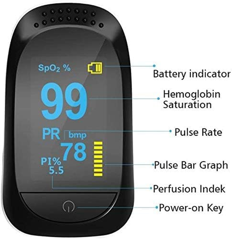 Finger Pulse Oximeter for Home Use Yunsye Portable Fingertip Blood Oxygen Saturation Monitor - Heart Rate Spo2 Level Meter - Oled Screen Sats Probe with Lanyard (White) image number 1