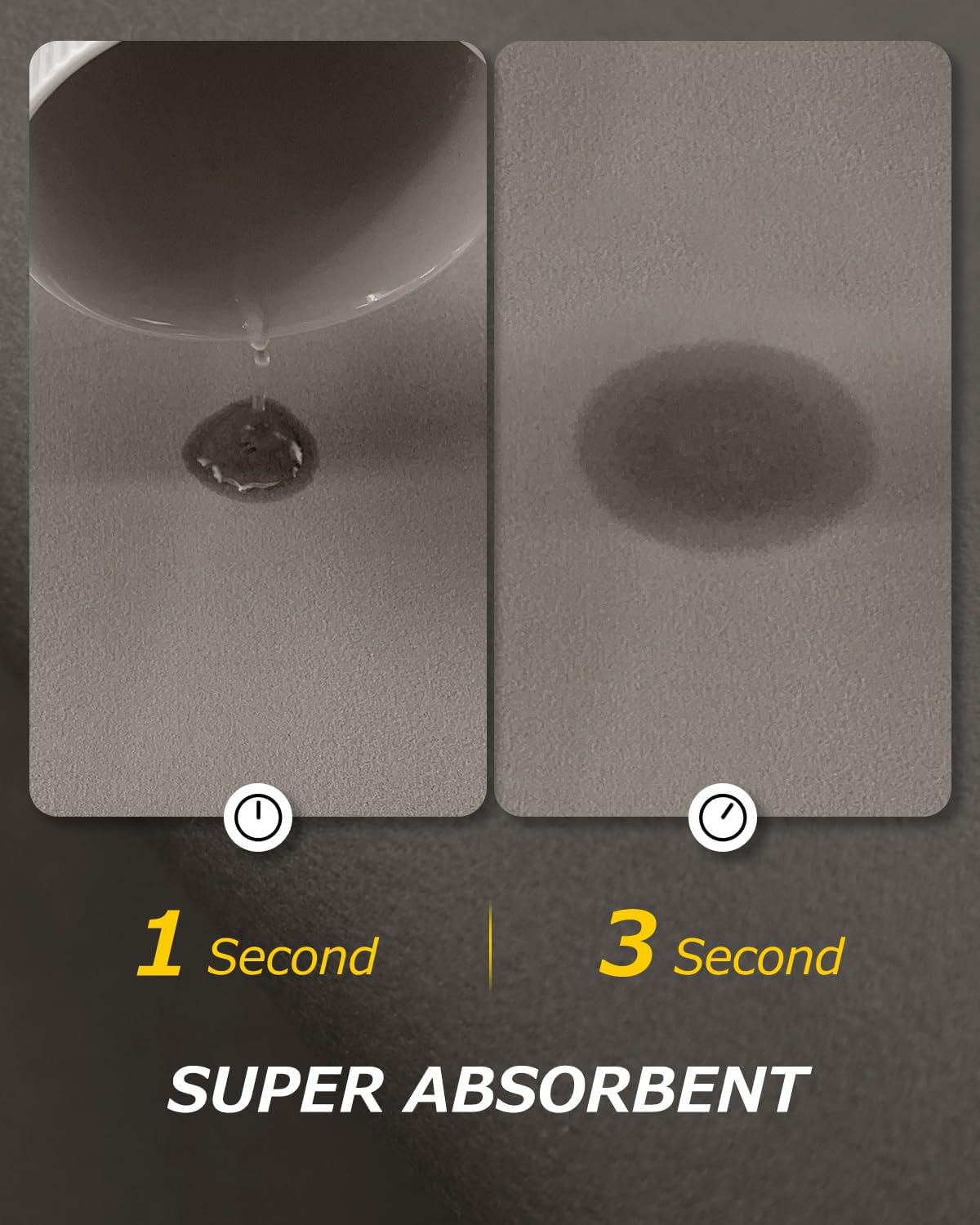 SOICARE Super Absorbent Thin Bathroom Rug, Quick Drying Bath Rugs Mats, Rubber Non-Slip Shower Rug, Washable Bathroom Floor Rug, Rugs for Bathroom, Bathtub, Shower and Sink (17"X27.5", Gray)