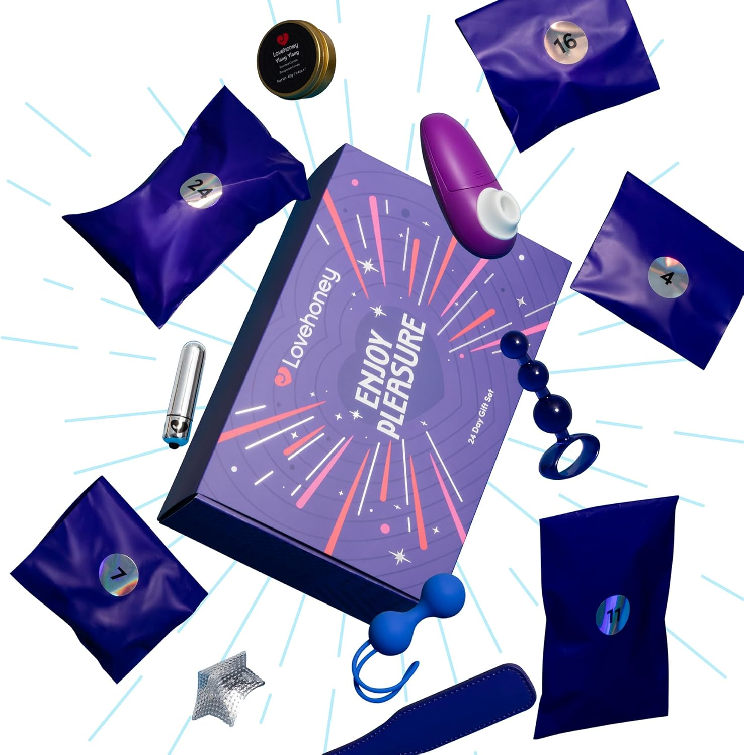 Lovehoney Romance Advent Calendar 2025 | 12 Day Couples Sex Toy Kit Gift Set | Remote Control Egg Vibrator, Cock Ring, Butt Plug & Lubricant | Erotic Adult Toys for Men & Women | Worth over $450