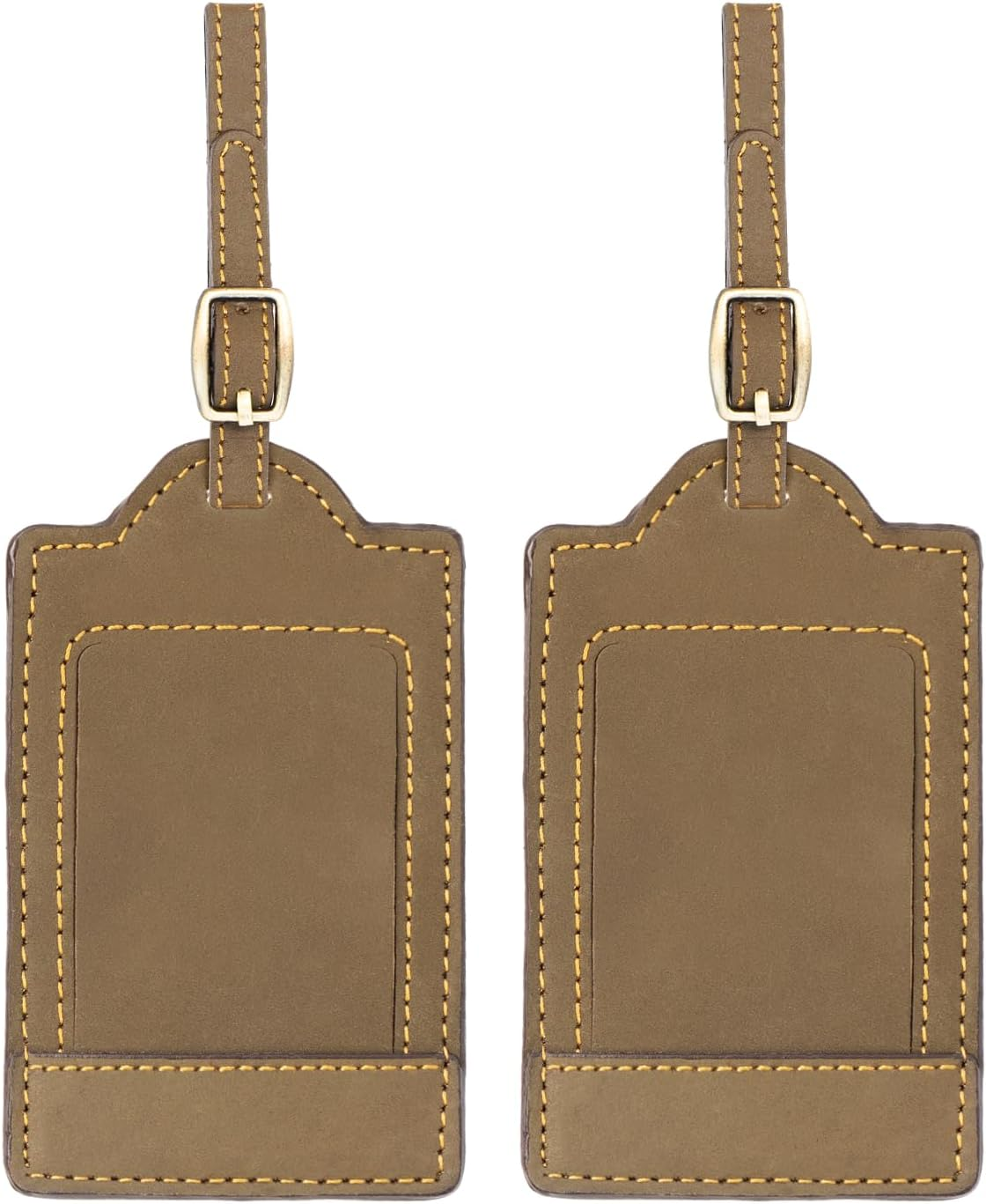 Sovereign-Gear - Two Brown Leather Luggage Tags - Genuine Leather Luggage Tag for Suitcases, Stylish & Durable Travel Accessory image number 3