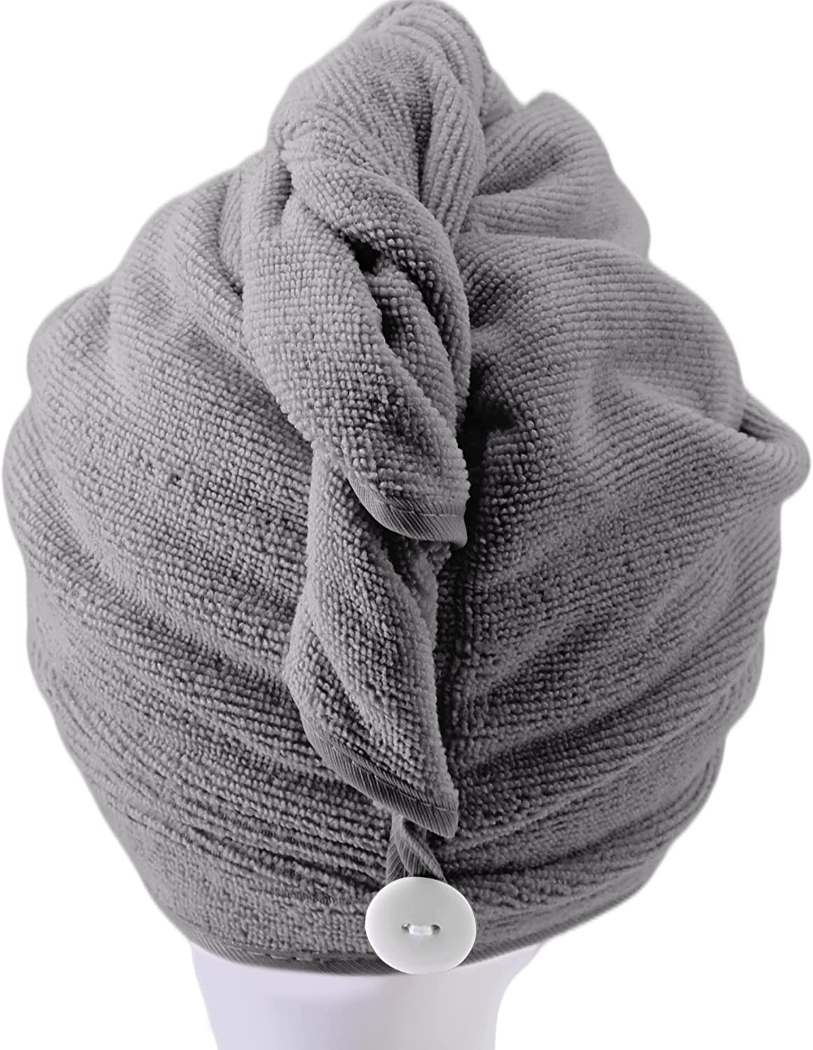 Polyte Microfibre Hair Turban Wrap Drying Towel, 30 X 71 Cm, 2 Pack (Dark Gray) image number 3