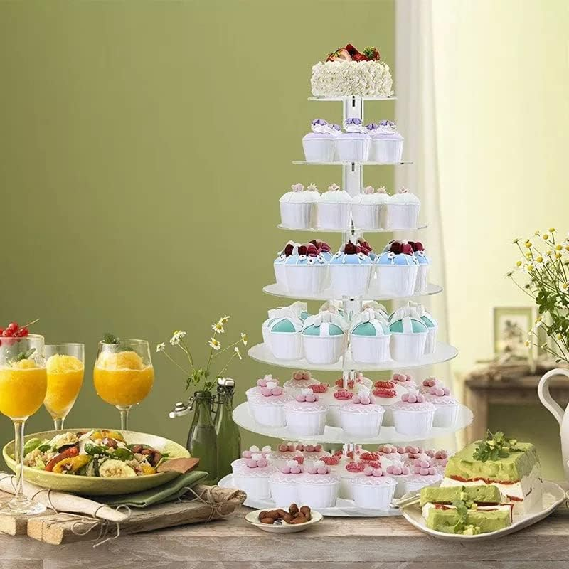 3/4/5/6/7/Tier Acrylic Clear round Cupcake Cake Stand Birthday Wedding Party - Durable and Elegant Design AU image number 1