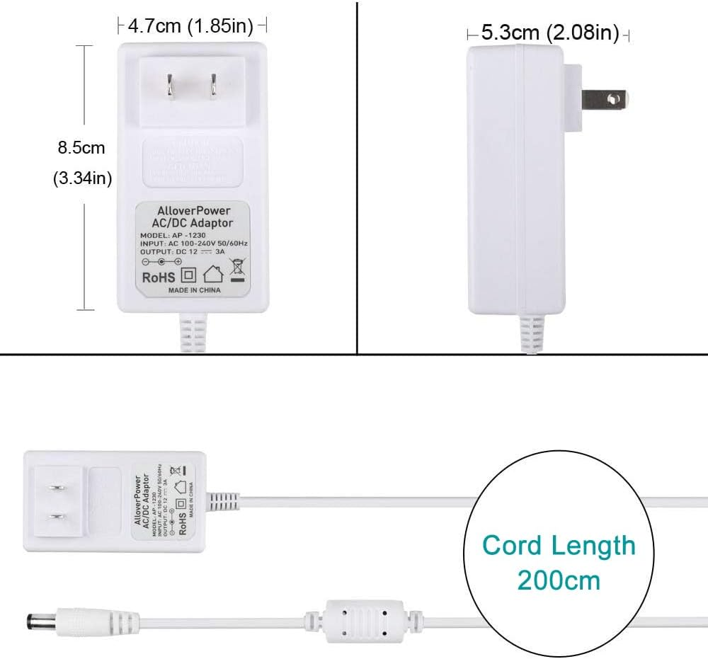 Alloverpower 12V 3A Power Cord for 4Moms Mamaroo 2/4, for Rockaroo Baby Swing, for Mamaroo 2015 Infant Seat Bouncer Replacement AC Adapter Charger image number 5
