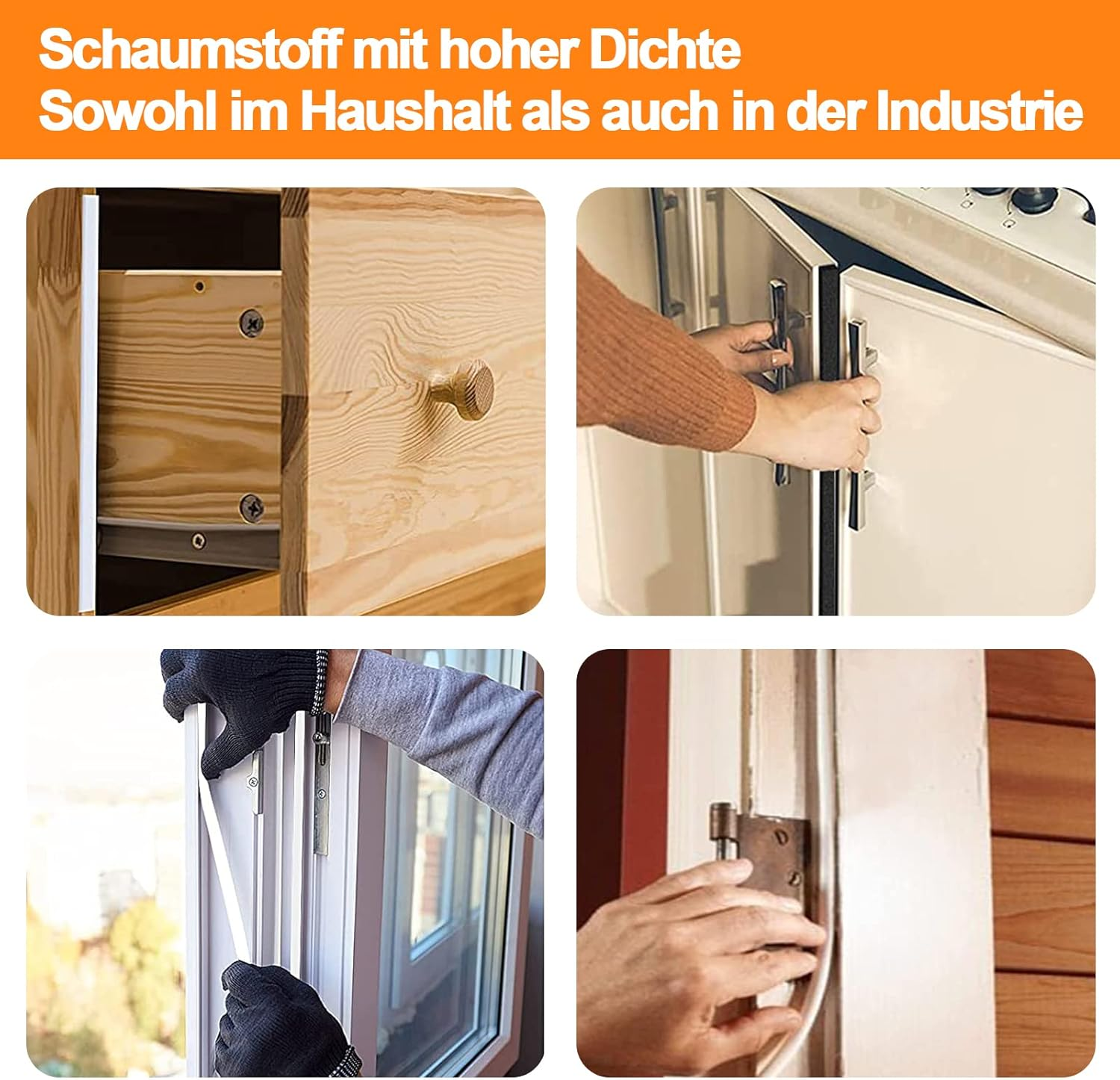 12 M Self-Adhesive Sealing Tape for Doors Windows, 9 Mm (W) X 2 Mm (D) Foam Tape, Foam Strips, Door Seal Window Rubber Seal for Anti-Collision, Soundproofer, Waterproof (White) image number 1