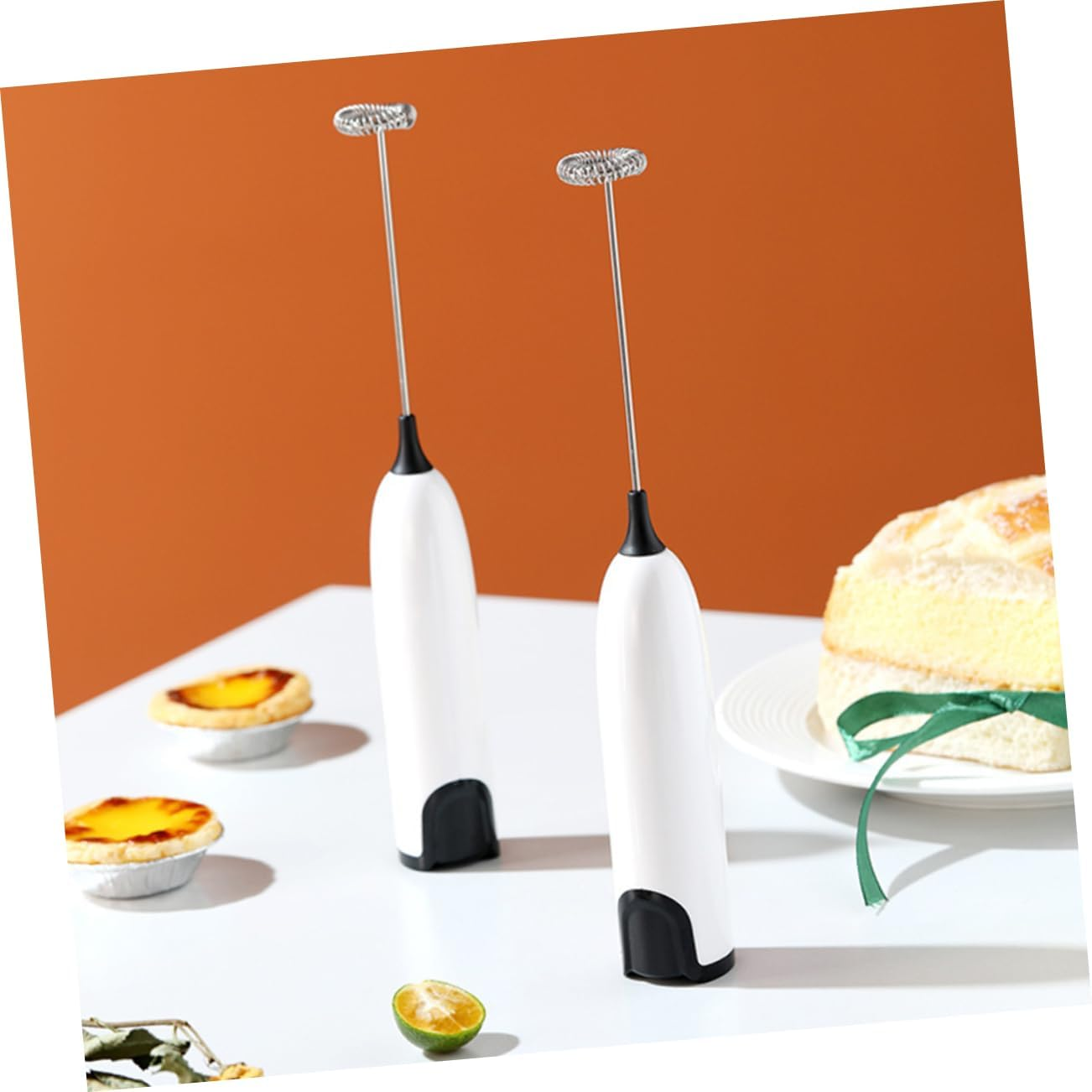 Sosoport Electric Handheld Egg Mixer and Mini Hand Whisk for Baking, White Portable Kitchen Frother Wand with One Beater, Small Milk Frother Suitable for Home and Restaurant Use, Battery Not Included image number 2