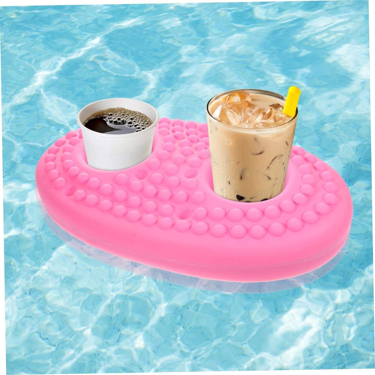 Pool Cup Base Beach Cup Holder Pools for Inflatable Toys for Pool Float Drink Caddy Summer Pool Party Favors Floating Drink Tray Floating Cupholders Pool Supplies Drinks image number 3