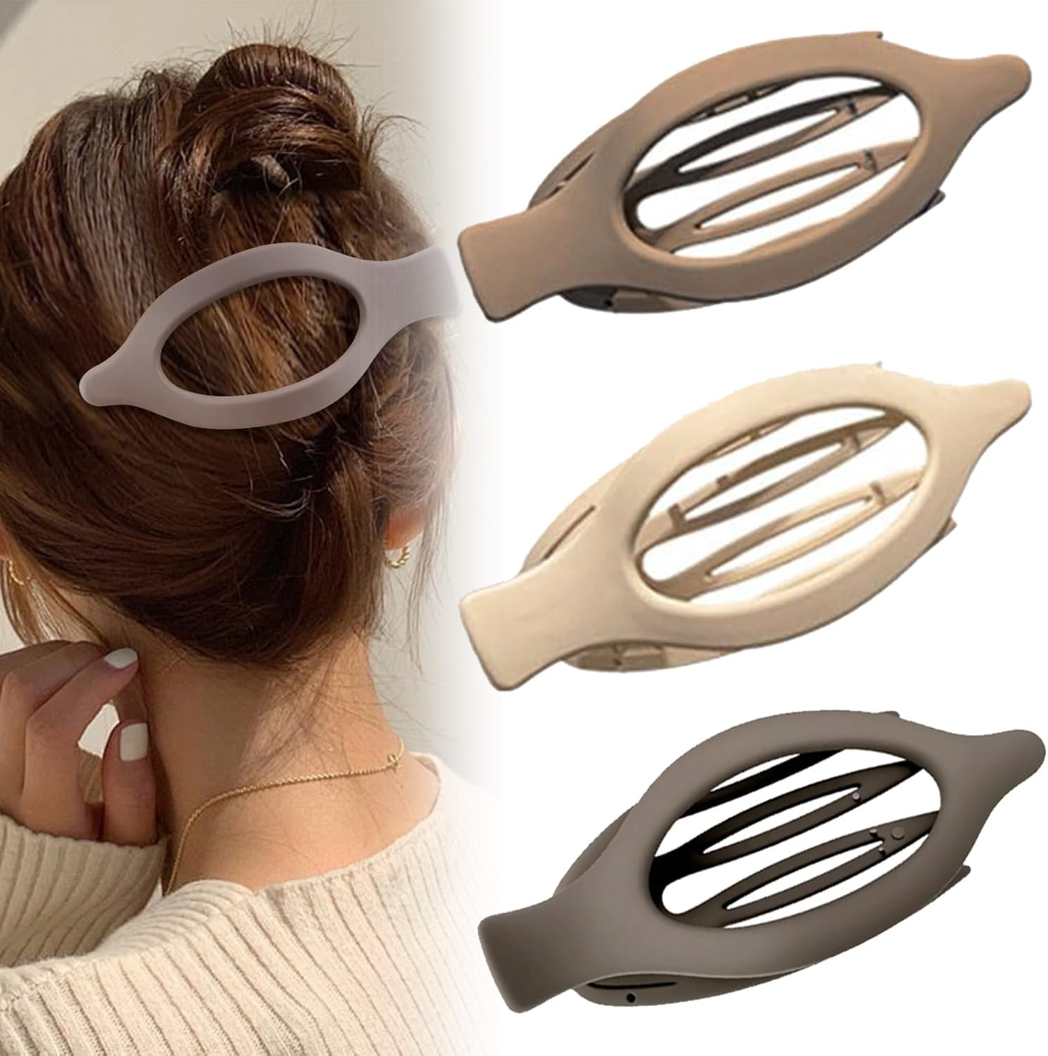 Flat Hair Clips for Women, Flat Claw Clips & Duckbill Hair Clips for Thick or Thin Hair, No-Slip Grip Hair Styling Accessories for Daily Use (Multicolor-N)