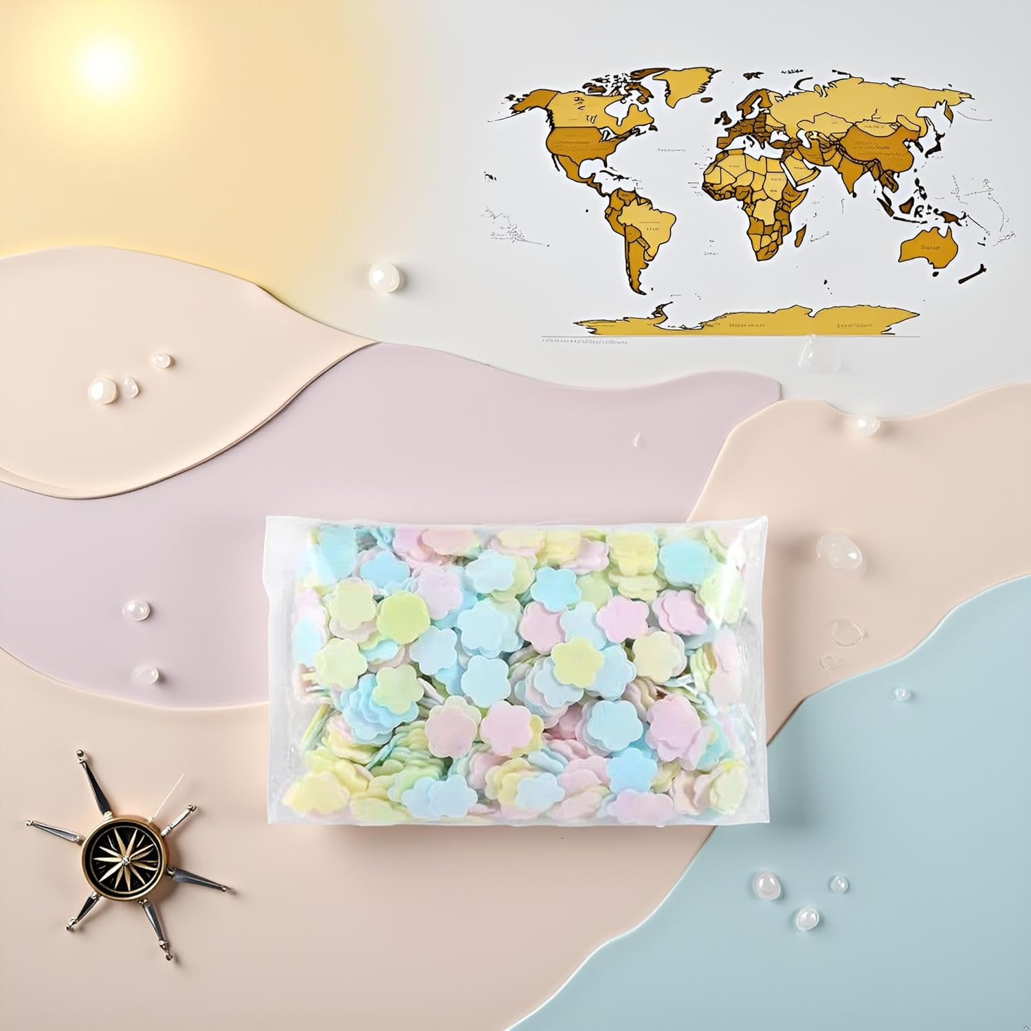 1000 Sheets Colorful Portable Disposable Paper Soap Portable Travel Hiking Washing Hand Bath Toiletry Paper Sheets Confetti Women Kids Soap ， Cleansers image number 2