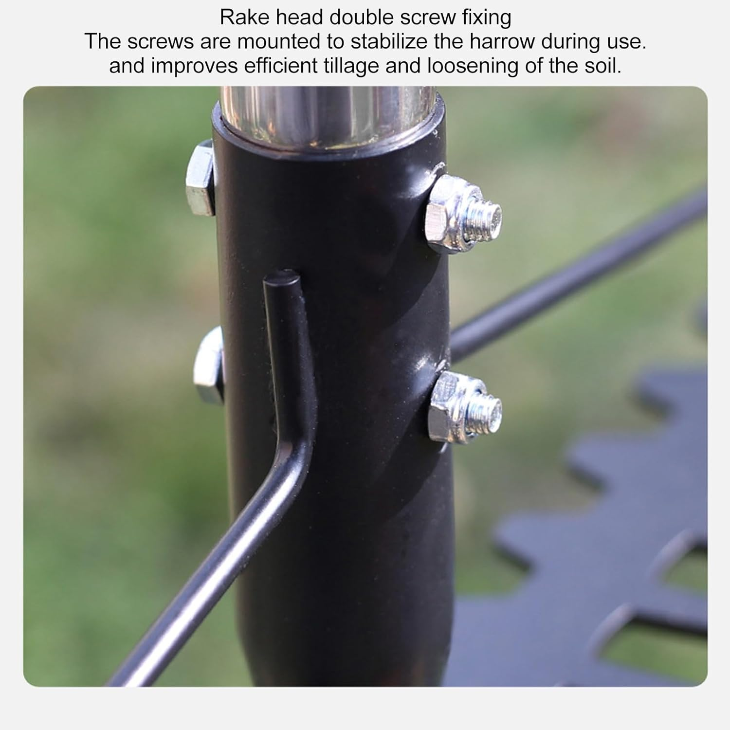 Garden Rake, 17 Tines Multifunctional Adjustable Detachable Metal Headrake Tool for Loosening Soil Gathering Leaf, Metal Head Rake Tool image number 1