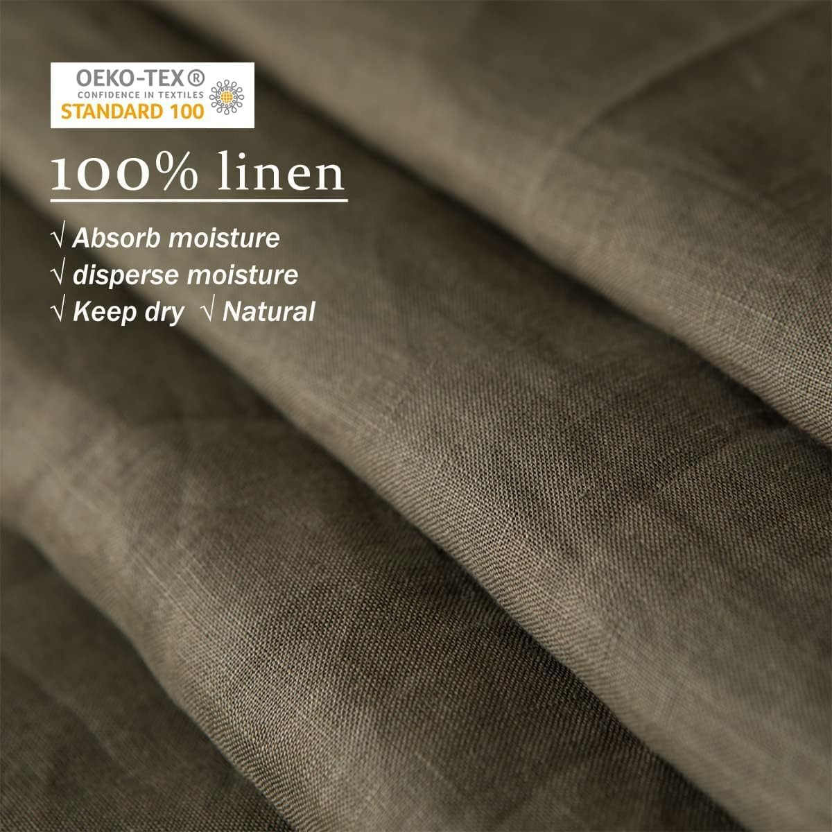 XZ XIFA Olive Green Linen Duvet Cover Twin, 100% Washed French Flax Linen Bedding Set with Zipper Closure, Cooling & Textured Bed Sets for Hot Sleepers(1 Duvet Cover, 1 Pillowcases) image number 5