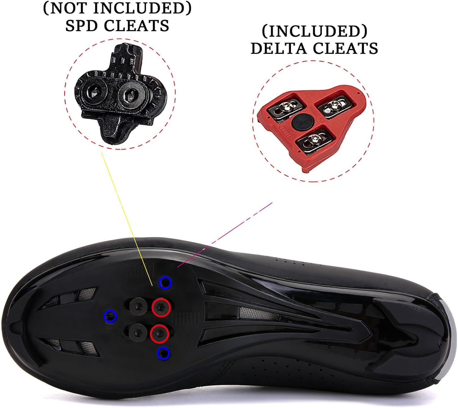 Men'S Road Bike Shoes Indoor Cycling Shoes Compatible with Peloton SPD Delta Cleats Bicycle Riding Shoes image number 5