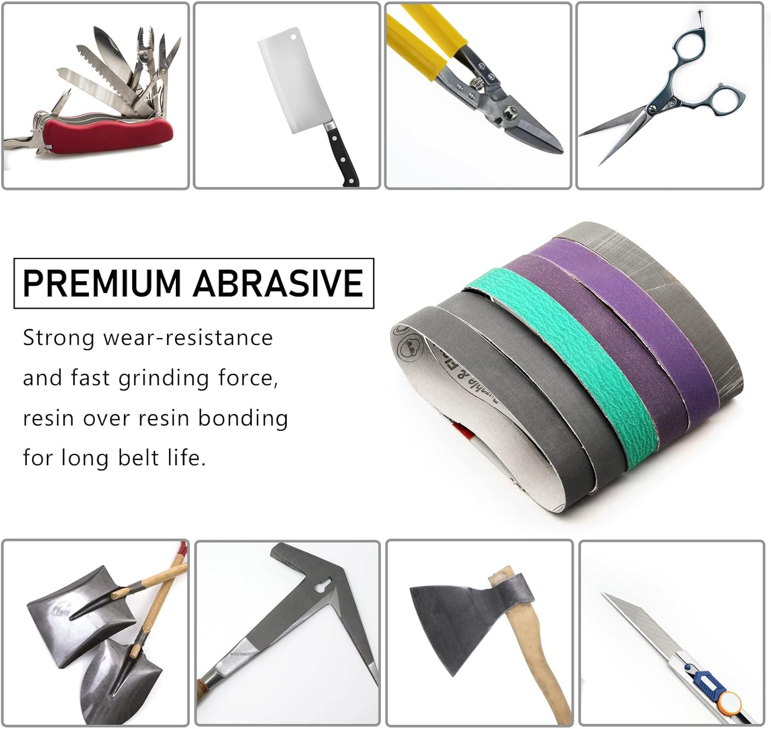 1 X 18 Inch Sanding Belts,Knife Sharpening Belt Kit Fits Work Sharp Blade Grinder Attachment of Ken Onion Edition Knife & Tool Sharpener,2 PCS Each of 120, 240, 400, 600,1000 2500 Grits,12-Pack image number 1