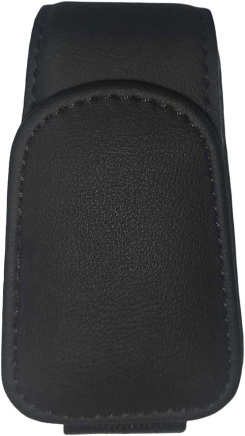 Magnetic Leather Sunglass Holder for Car Universal Sunglasses Clip for Car Visor Auto Interior Accessories for Different Size Eyeglasses Car Accessories Black image number 1