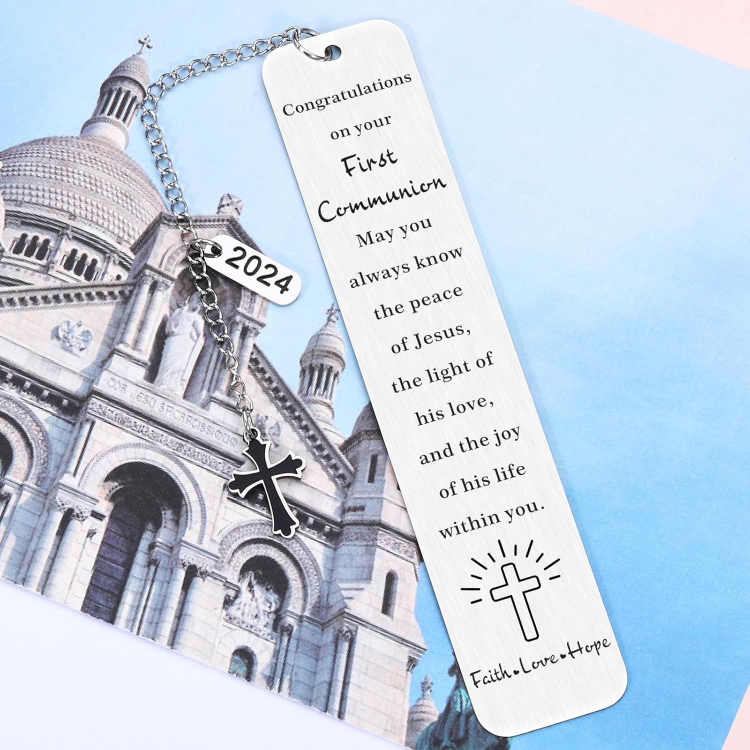 Christian Gifts for Women Men Christian Bookmarks Confirmation Gift for Him Her Baptism Gift for Son Daughter Godson Goddaughter First Holy Communion Gift Cross Book Mark Christian Sacrament Gift image number 3