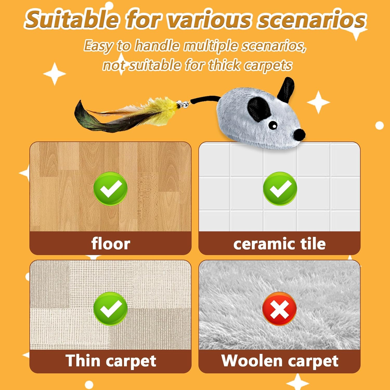 Cat Mouse Toys, Automatic Moving Mouse Toy, Intelligent Cat Mice Toys, Interactive Cat Toys, Mouse Toys for Indoor Cats/Kittens image number 4