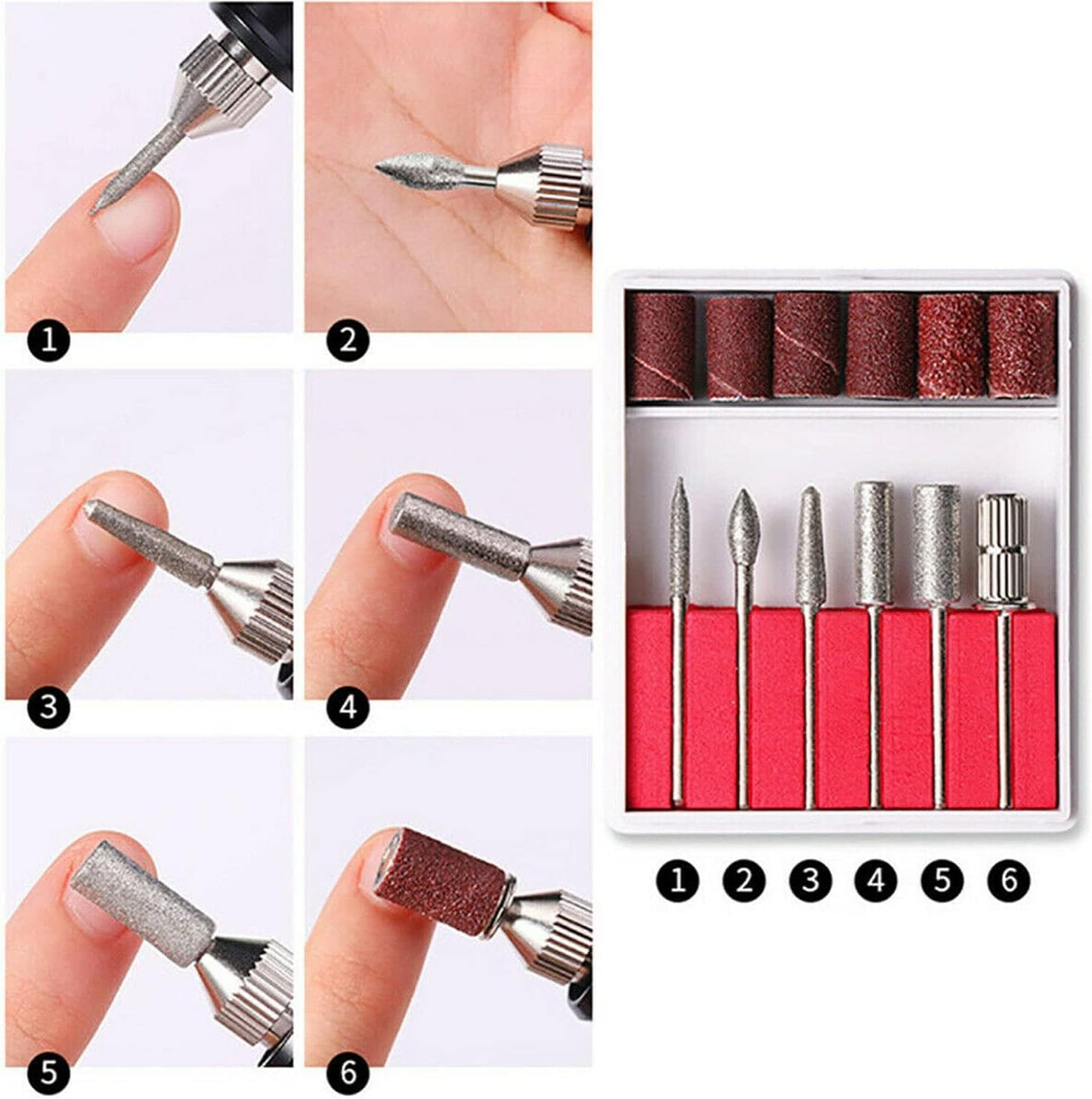 Electric Nail Drill Machine Bits 24File Tool Kit Machine Manicure Art Pen Shaper USB Nail File Drill Kit for Acrylic, Gel Nails, Manicure Pedicure Tools with 6 Bits and Sanding Bands (Pink)