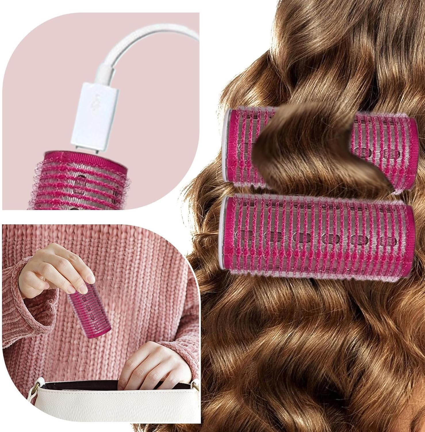 Electric Hair Roller - Portable Hot Rollers | Electric Heated Curling Rollers, Curling Iron Rollers, Compact Hair Tool, Professional Curling Tool for Women image number 6