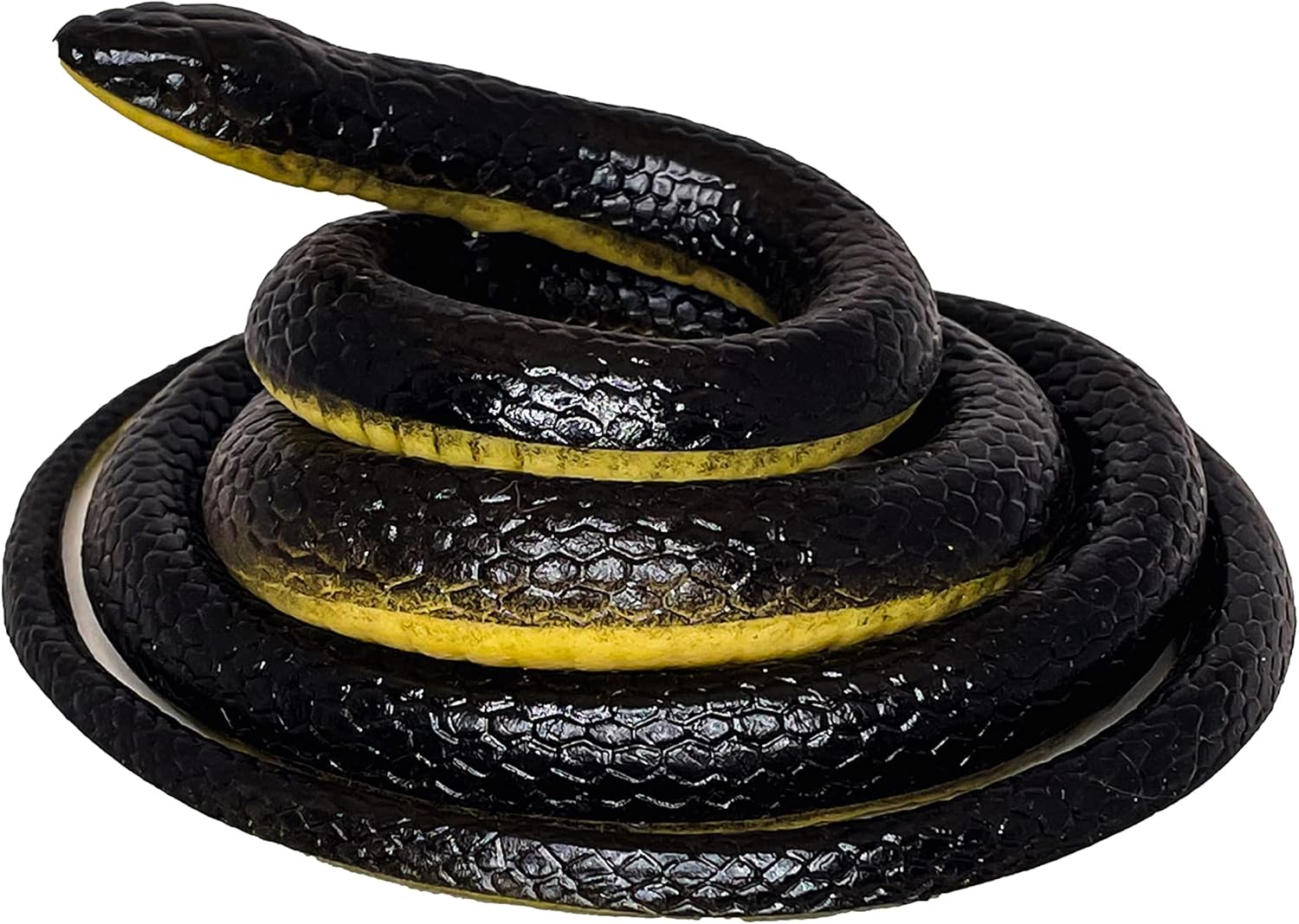 Funfamz Original Fake Snake Toy Pack - Realistic & Plastic Snake Prank, Large Black Snake Toy to Keep Birds Away image number 1