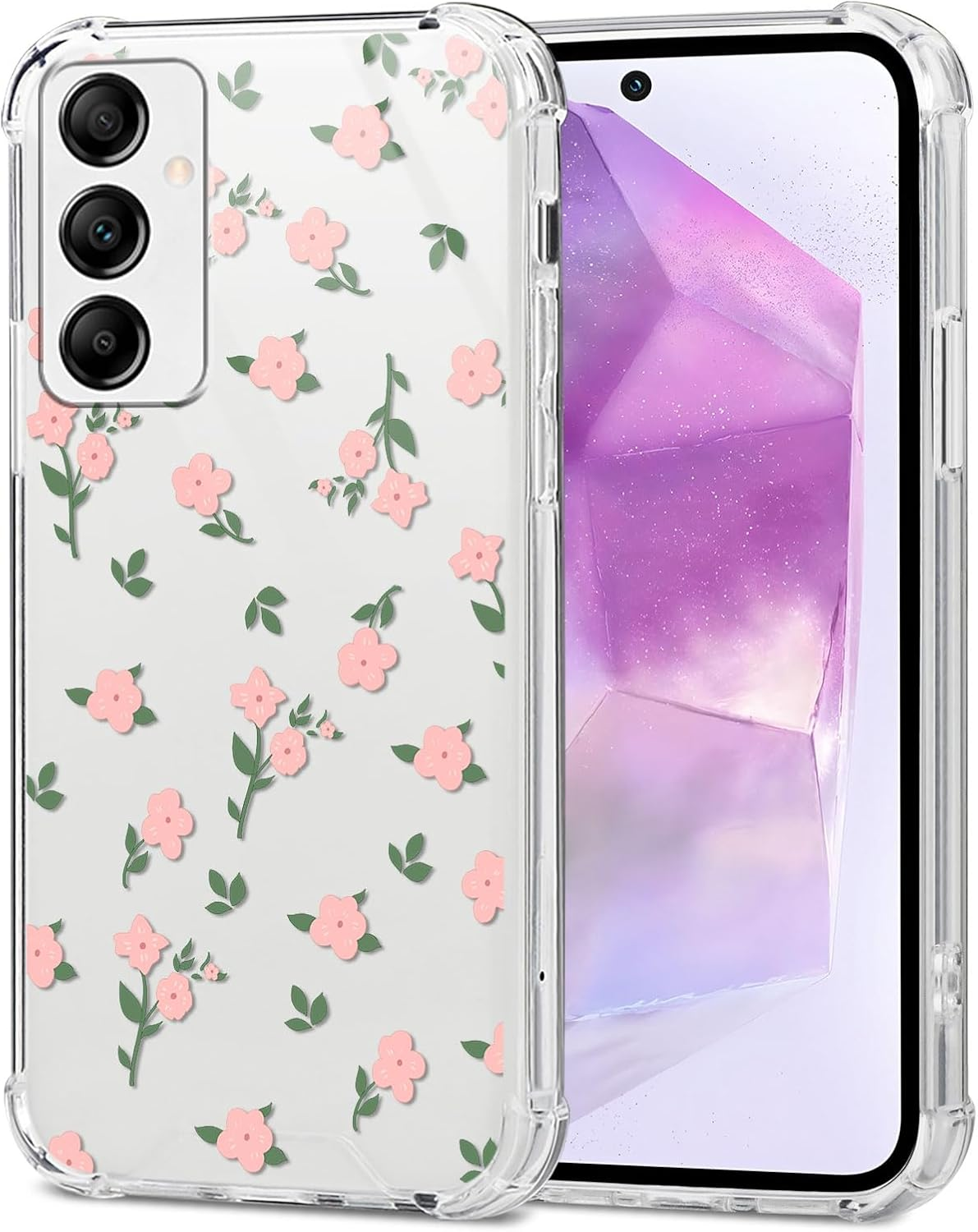 Saqmkil Transparent Case for Samsung Galaxy A36, Aesthetic Pattern Motif Design Women Girls Women Thin Mobile Phone Case Soft Cute Shockproof Clear Case Protective Case for Samsung A36 6.64 Inches image number 2