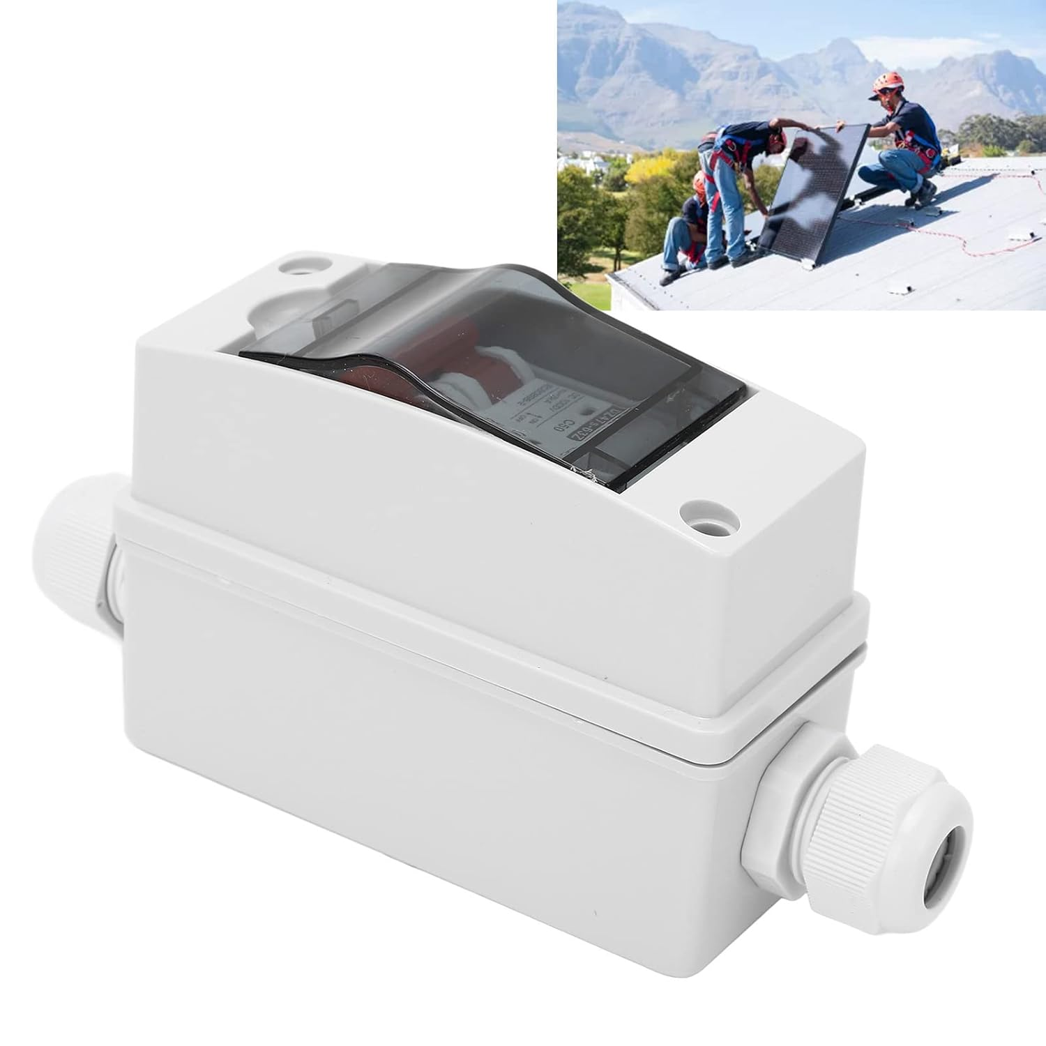 Fafeicy Solar Disconnect Switch 2P 50A DC Circuit Breaker IP65 Water Proof PV Isolator Switch for off Grid System RV and Solar Panel image number 2