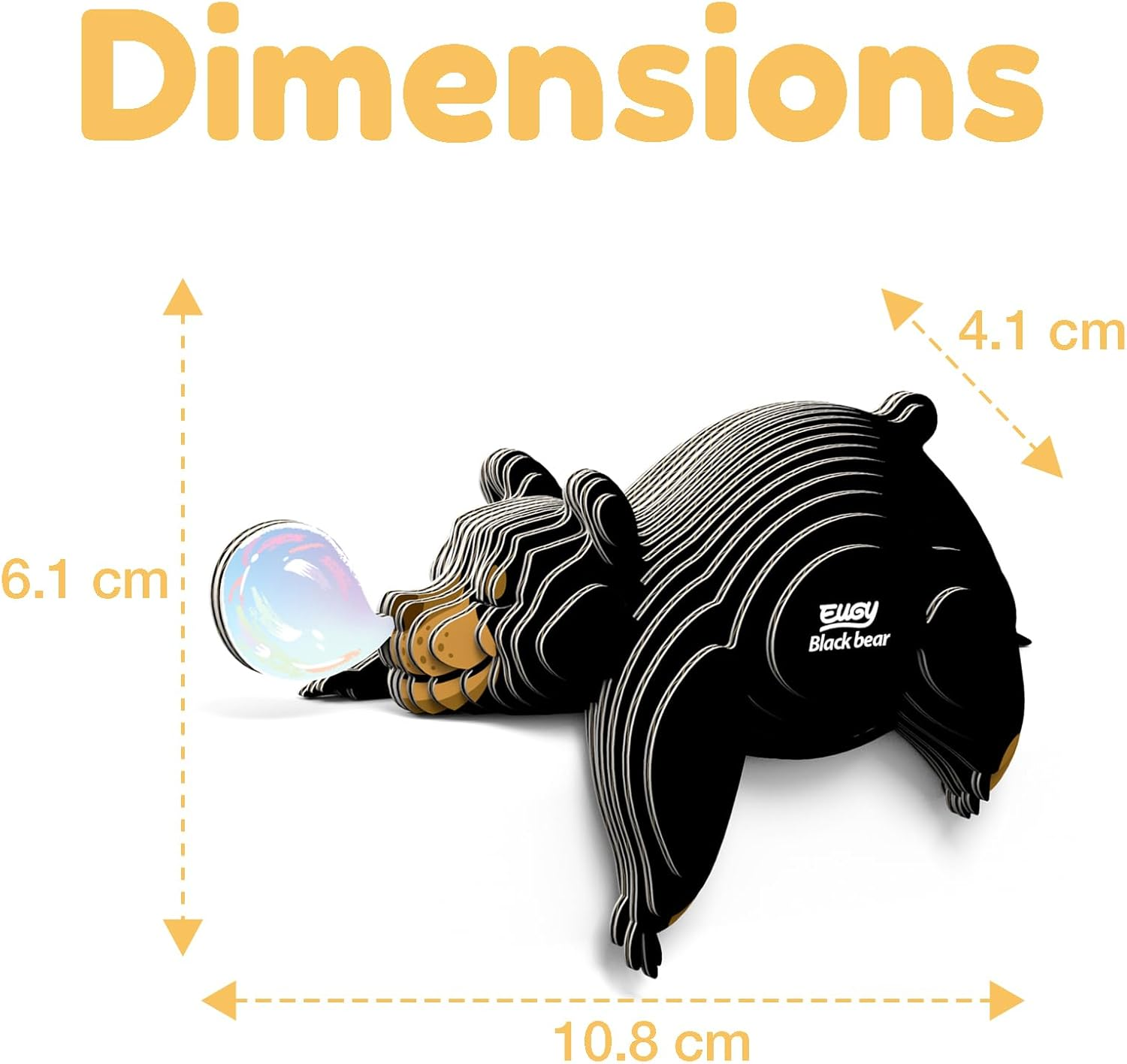 EUGY 081 Black Bear 3D Puzzle - 24 Piece Eco-Friendly Educational Toy Puzzle for Boys, Girls & Kids Ages 6+ image number 1