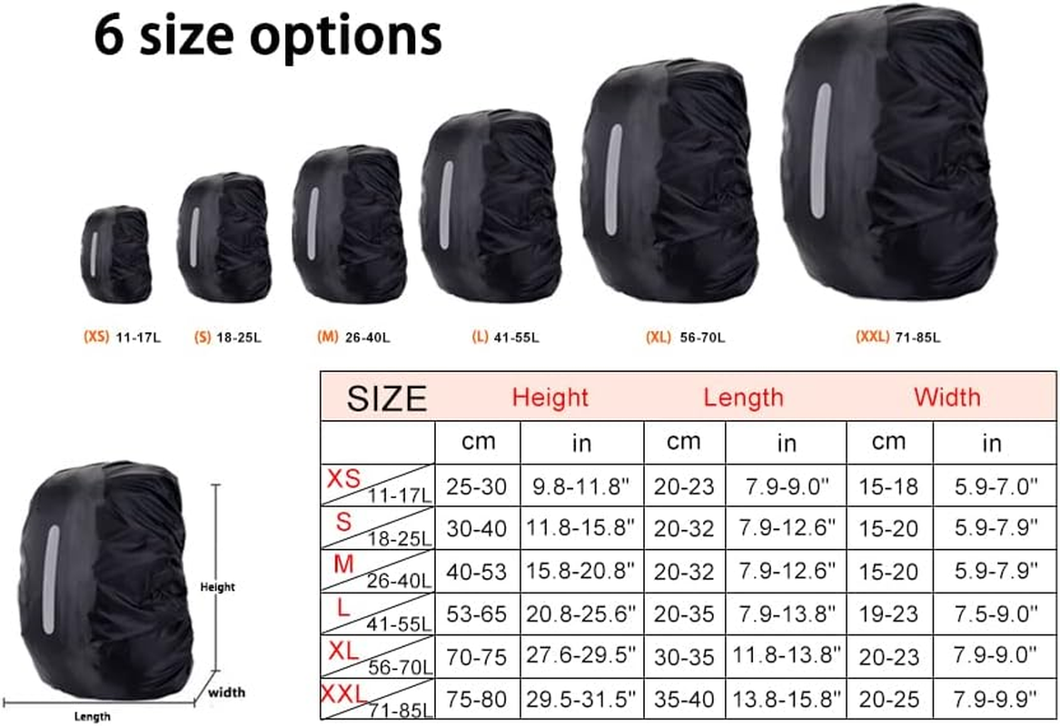 HYCOPROT Rain Cover for Backpack with Reflective Strips, Waterproof and Wind-Resistant Rain Cover School Bag, Rain Cover for Hiking, Camping, Touring, Cycling image number 2