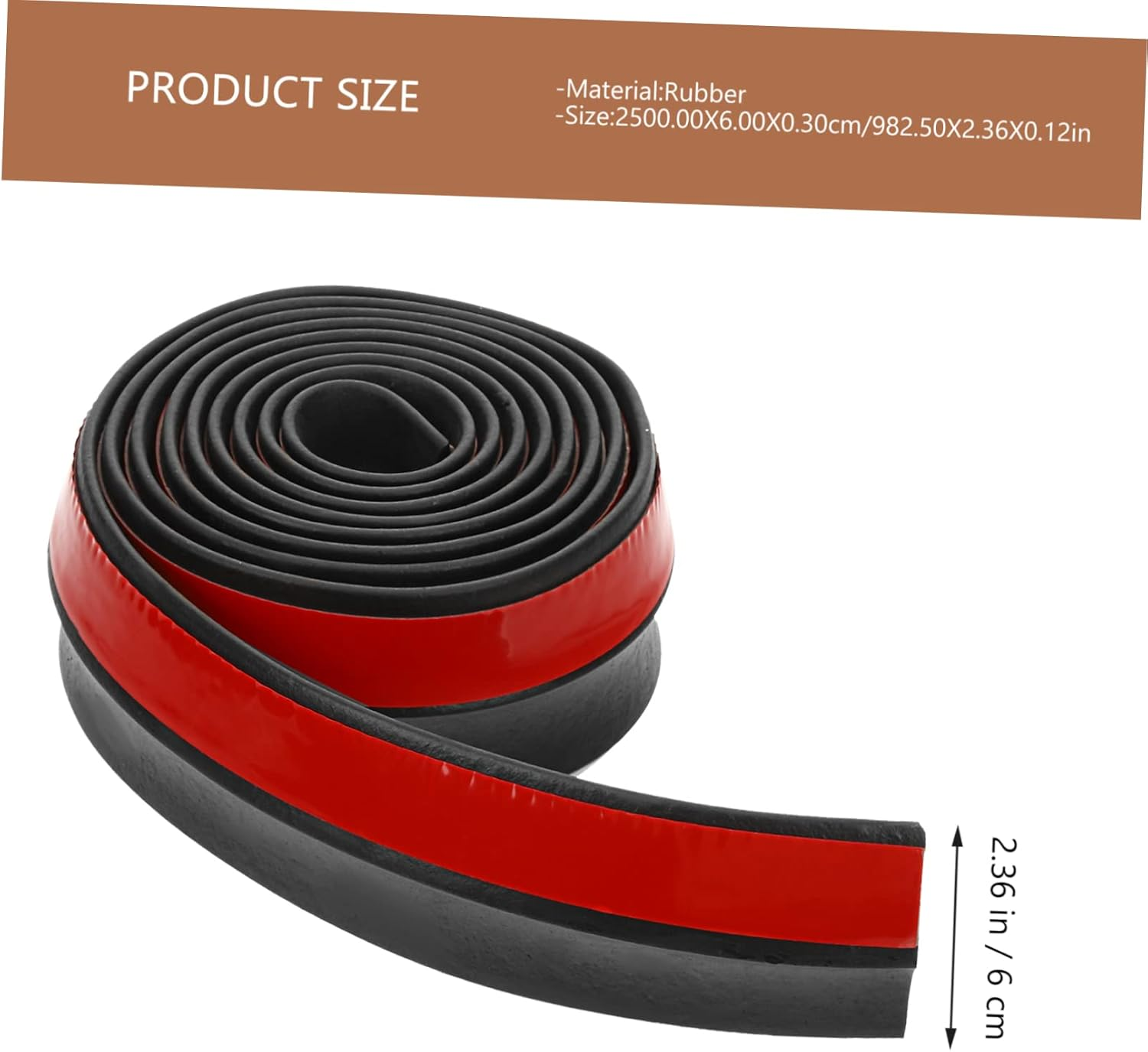 DOITOOL Self-Adhesive Rubber Strip Rubber Gasket Material Roll for DIY Sealing Weather Stripping Warehouse Flooring Protection