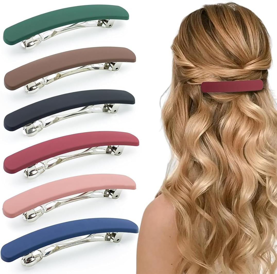 Pack of 6 Hair Clips, French Hair Clips, Women'S Thin Hair, Vintage Hair Clips, Automatic Large Classic Hair Clips for Fine and Medium Thick Hair image number 5