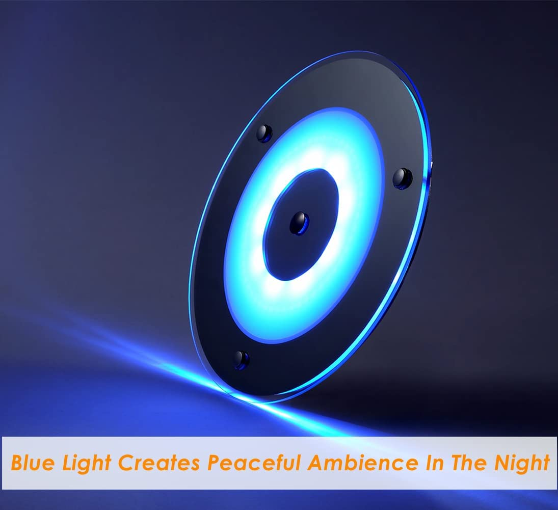 12V LED Ceiling Light, Dia 185Mm 9W RV Boat Panel Dome Light Dimmable with Blue Light Touch Switch, DC 24V 720LM 3000K Surface Mount for Camper Van Caravan Truck Motorhome Interior Lighting image number 1