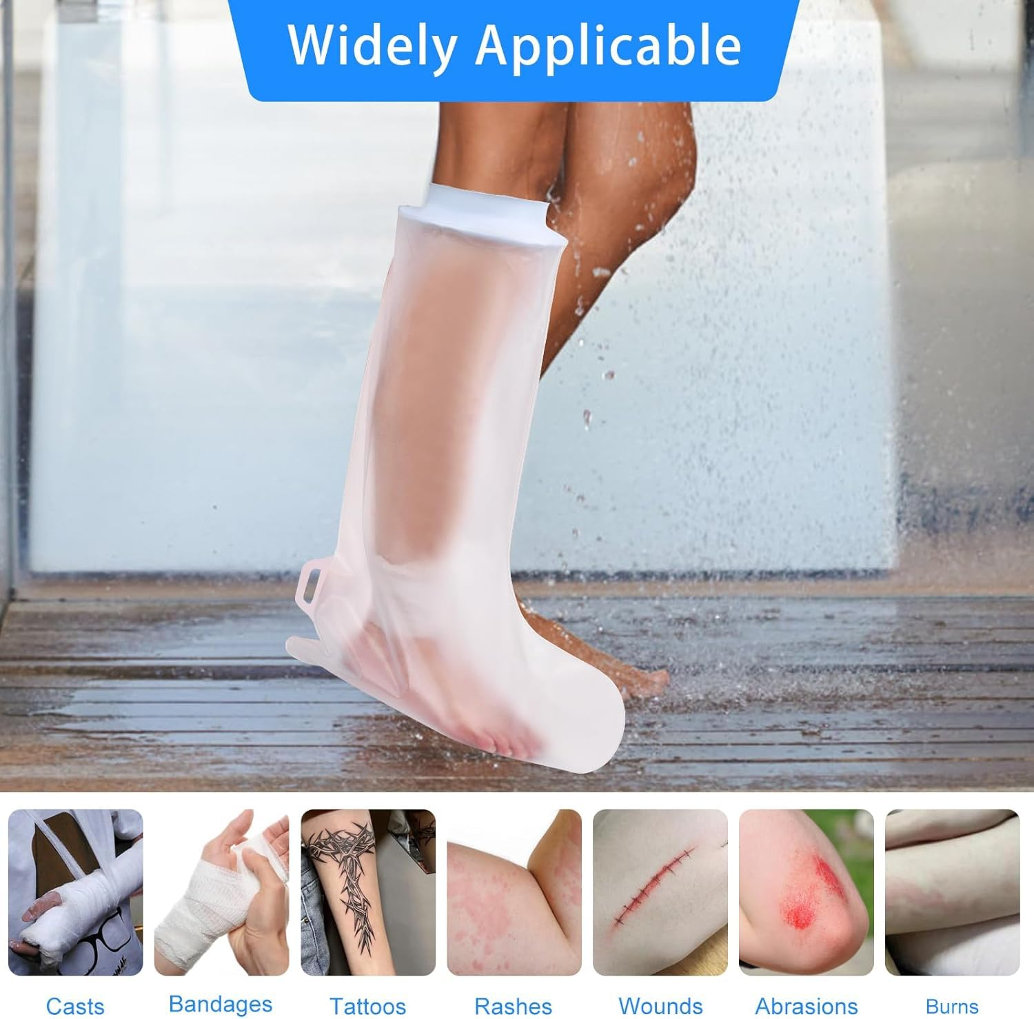 Waterproof Cast Cover for Shower Kids Cast Covers for Leg Cast Bag for Shower Leg Cast Cover for Bathing after Surgery Keep Bandage Dry Cast Protector for Foot, Ankle Wound 1PCS image number 5