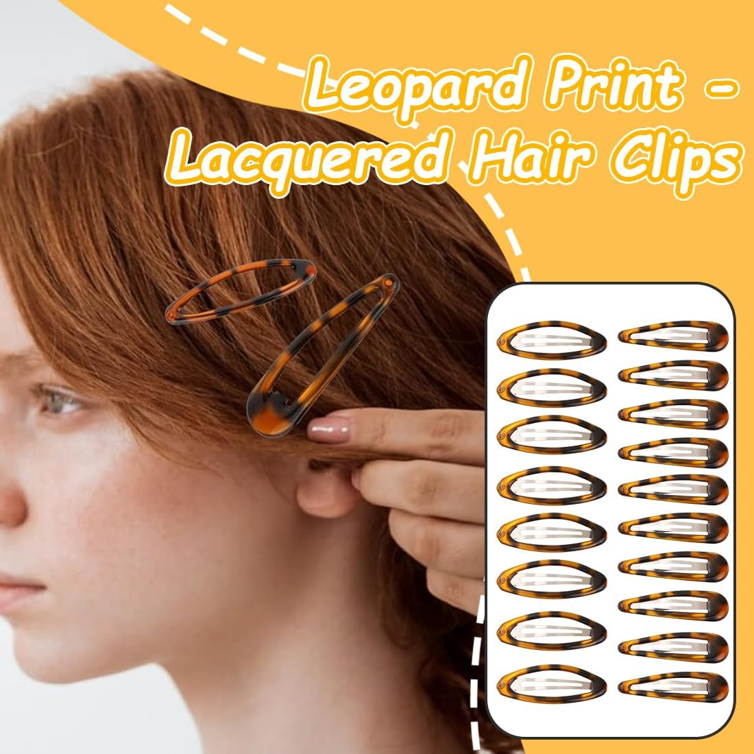 Pack of 20 Women'S Hair Clips, Classic Hair Clips in Tortoiseshell Look, Non-Slip Hair Clip, Hair Pin for All Hair Types image number 1