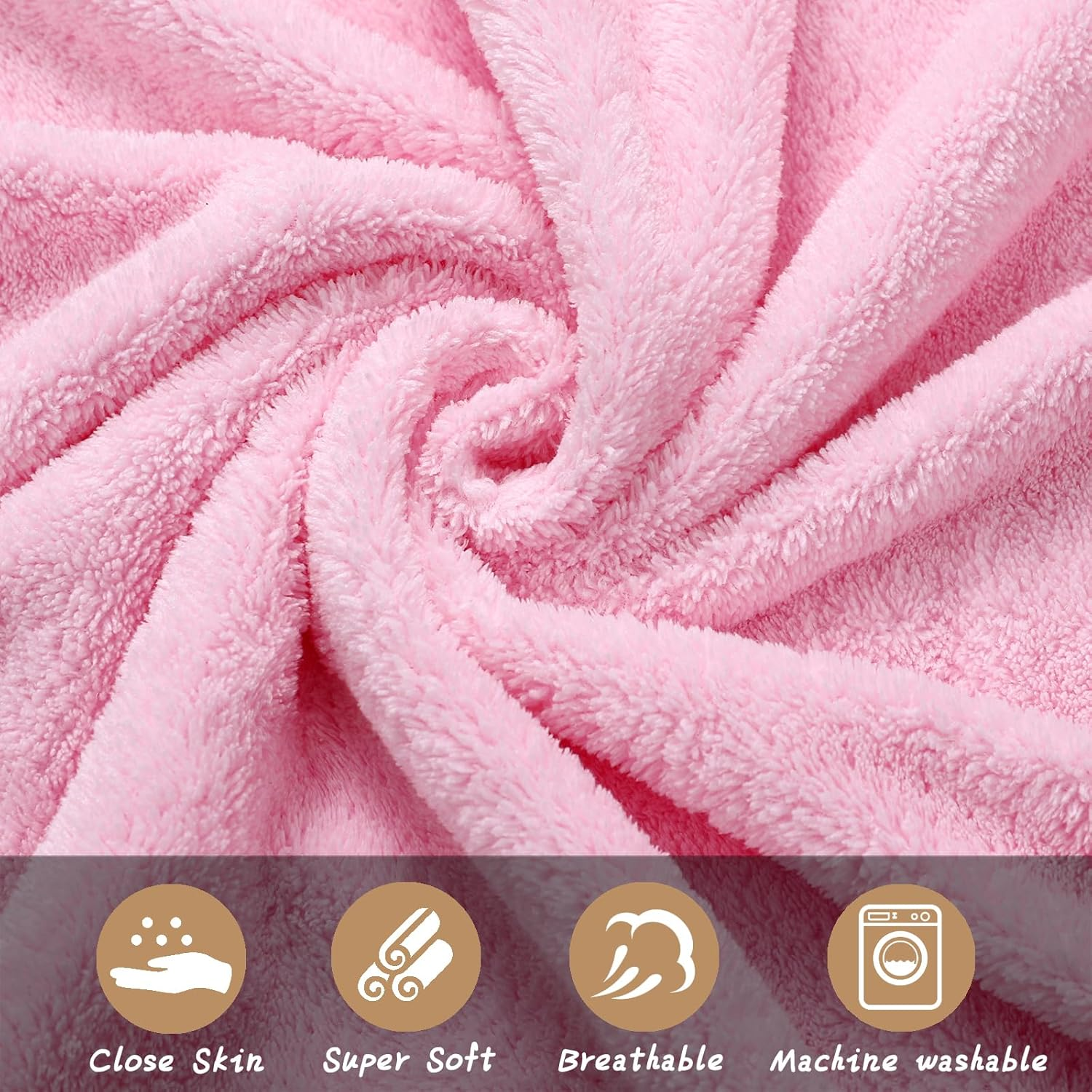 Baby Hooded Towel, 2Pack Baby Blanket,Unique Animal Design Ultra Soft Absorbent and Non-Balling Cotton Baby Bath Towel, for Boy and Girl (Pink) image number 5