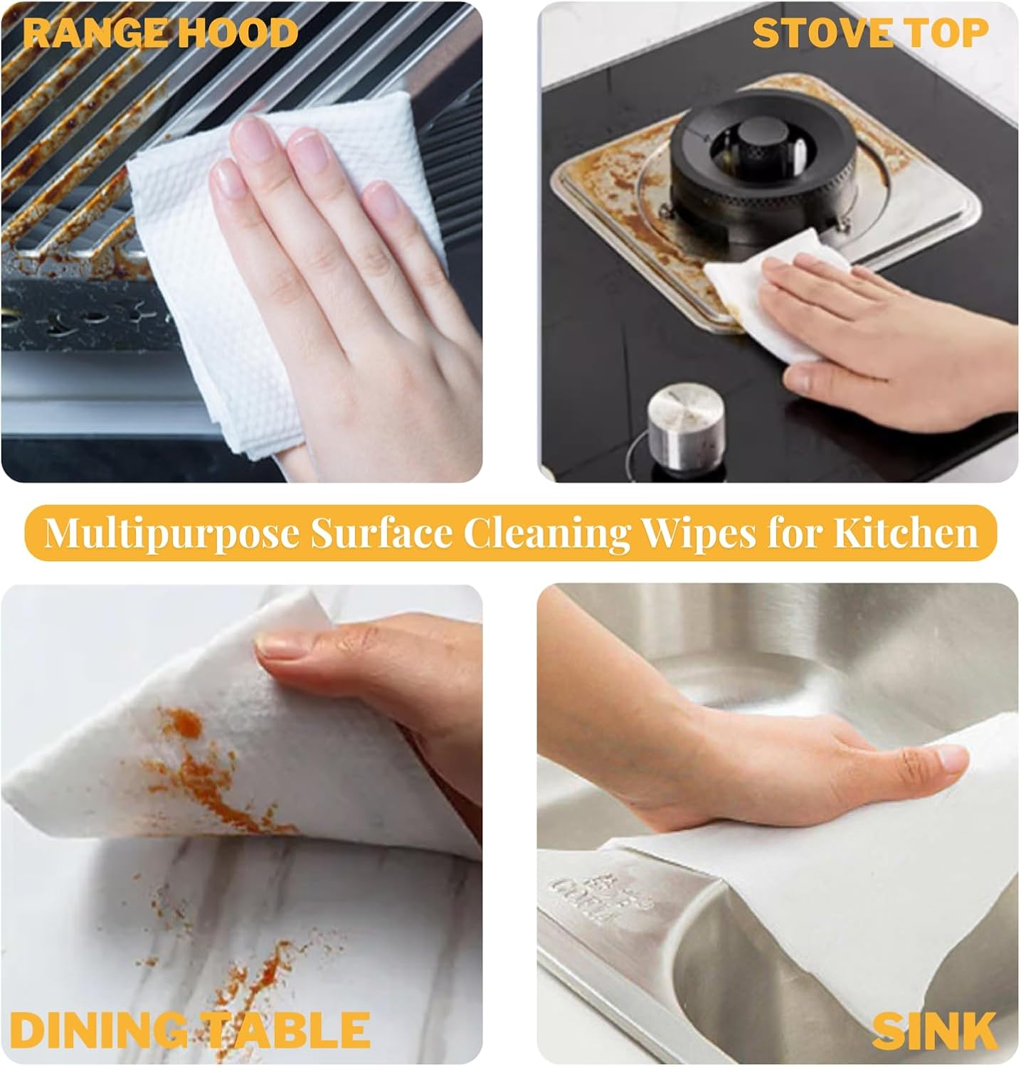 Cooktop Cleaner Wipes Extra Thick Surface Cleaning Microwave Wipes Easily Wipe Food and Oil Stains, Safe and Convenient Stove Top Cleaner, Great for Home and Kitchen Use - 160 Count image number 5