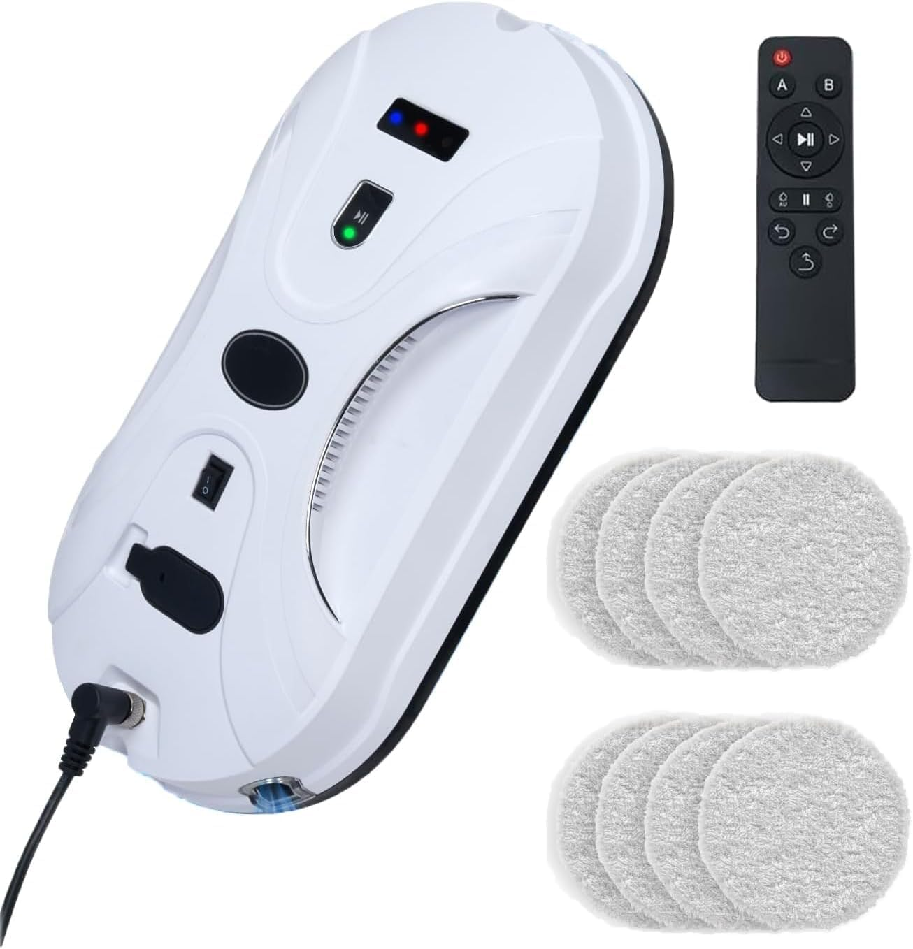 Window Cleaning Robot Automatic Window Cleaning Robot Window Robot with Water Jet, Window Cleaner Robot Electric Window Vacuum Cleaner 5600Pa Strong Suction Power for Large Outdoor Windows image number 1