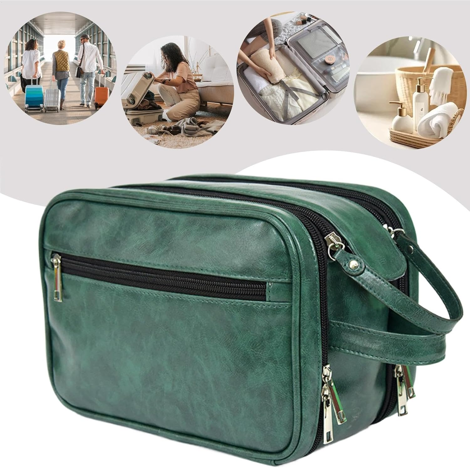 Toiletry Bag for Men - Shaving Bag Men Toiletry Bag - Travel Toilet Bags, Toiletry Organizer, Large Capacity Men Cosmetic Bag for Business Vacation - Black image number 3