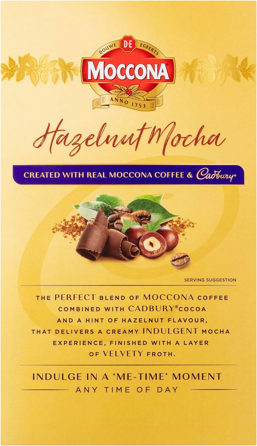 Moccona Cadbury Hazelnut Mocha - 40 Individual Sachets (8 X 5 Pack)