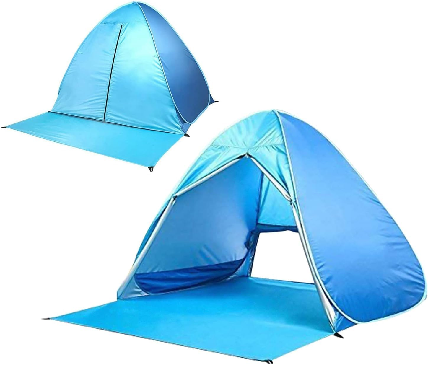 Camping Tent UPF 50+ Easy Pop up Beach Tent Waterproof Windproof Camping Shelters Beach Umbrella Backpacking Tent Portable Lightweight Outdoor Tents Hiking Tent for 1-2 Person (Blue 02)