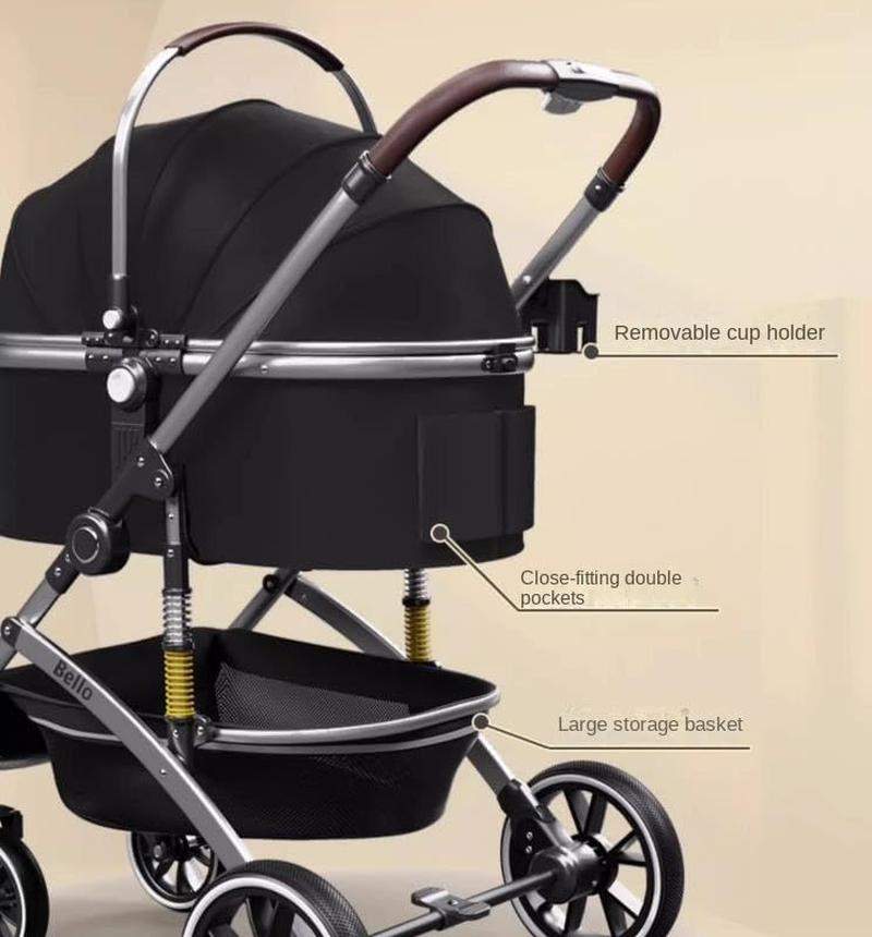 Pet Stroller Dog Stroller Cat Stroller Folding Pet Stroller with Storage Basket Travel Dog Strollers with Detachable Carrier for Small Medium Cats Dogs Dog Pram Dog Cat(Color:D) - B image number 2