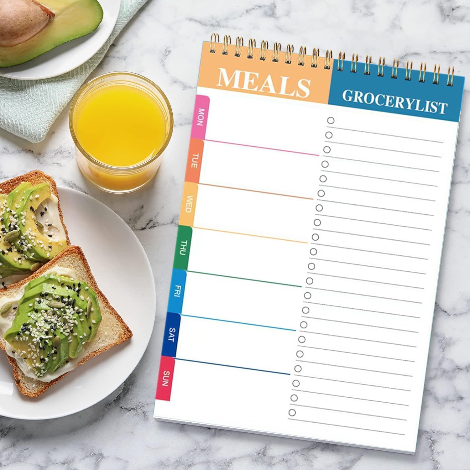 PQCLXUYA Weekly Meal Planner and Grocery List,Grocery Shopping List Notepad,50 Undated Sheets Planning Memo Note Pad for Organized Daily Menu, Tear-Off Notepad for Convenient Shopping（8.46 X 5.59 Inch） image number 2