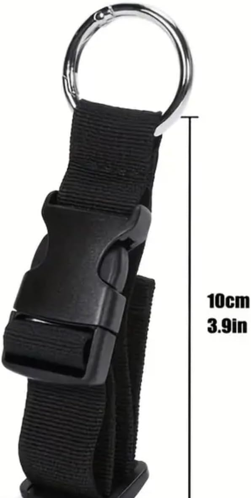 2 Pcs Add a Bag Luggage Straps for Suitcases with Buckle & Ring Hook, Adjustable Travel Carry-On Baggage Luggage Belt, Gripper Strap Clip for Backpack Hat Accessories (Black, 10CM) image number 2
